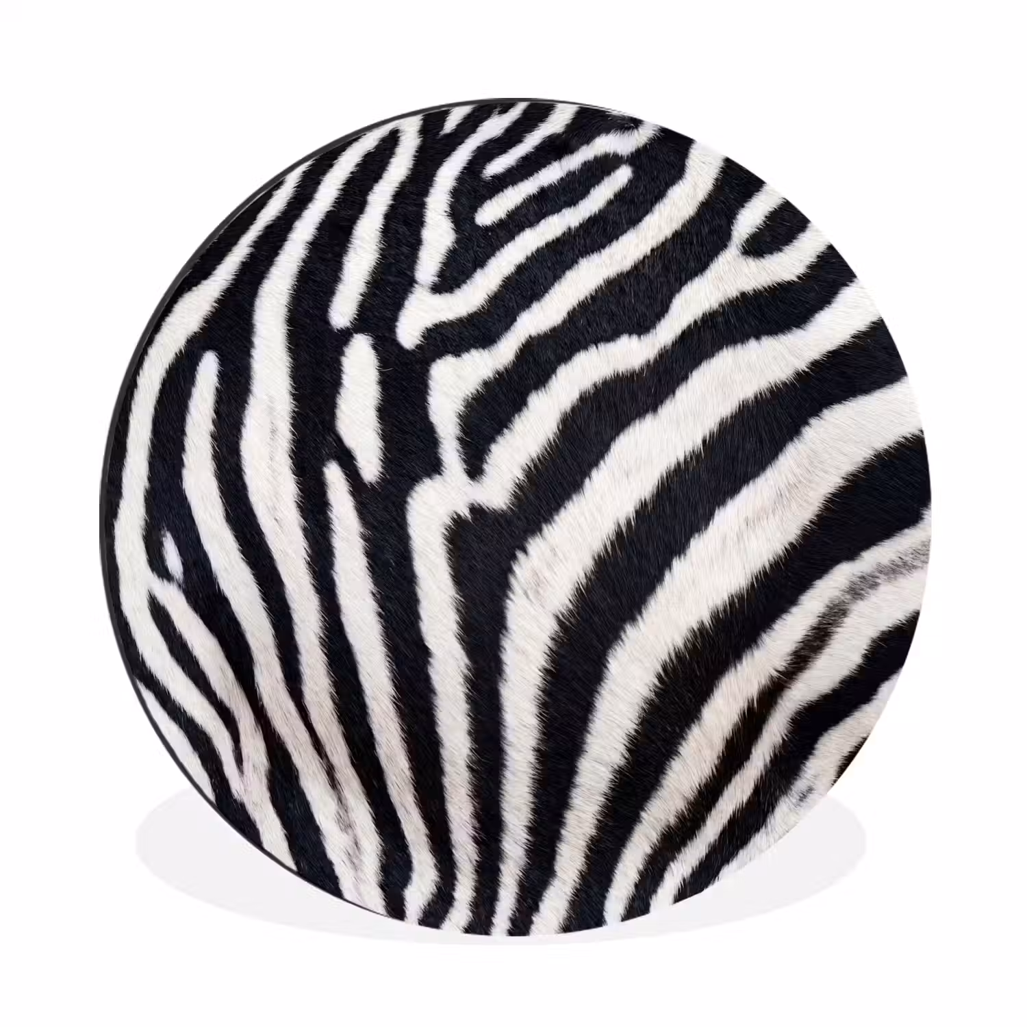 Zebra - Vacht - Klassiek - Zwart - Wit Wandcirkel aluminium klein -3d