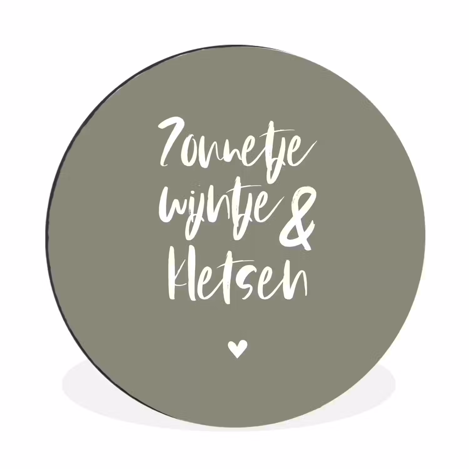 Zomer - Tekst - Zonnetje, wijntje & kletsen - Quotes Wandcirkel aluminium klein -3d