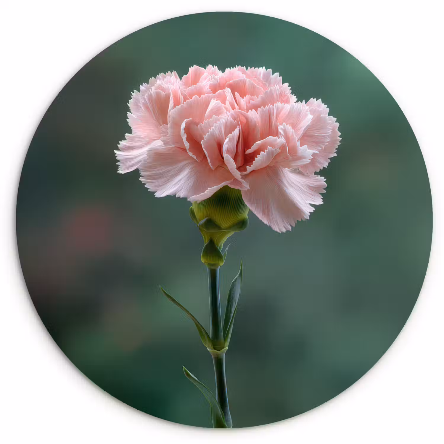 Anjer - Roze - Bloemblaadjes Wandcirkel kunststof plaat 5mm dik klein -3d