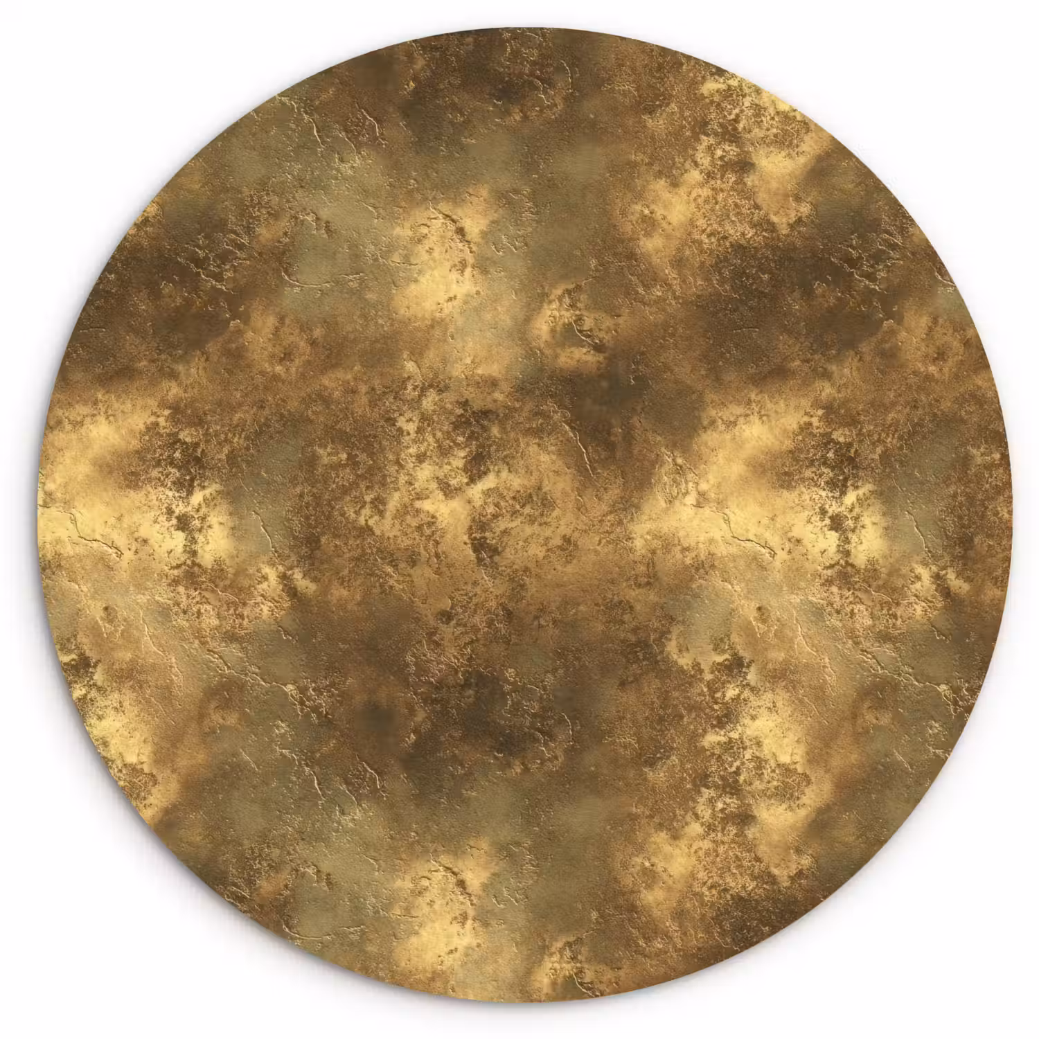 Antiek - Metaallook - Goud Wandcirkel kunststof plaat 5mm dik klein 188 -3d