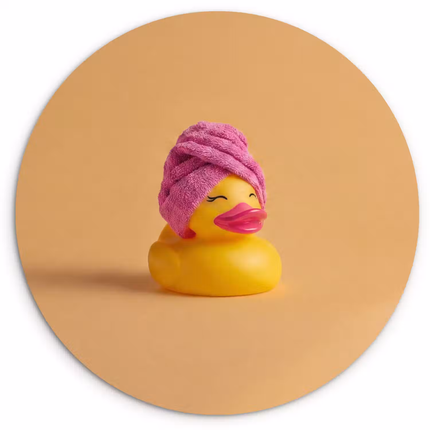 Badeend - Handdoek - Kleurrijk Wandcirkel kunststof plaat 5mm dik klein -3d