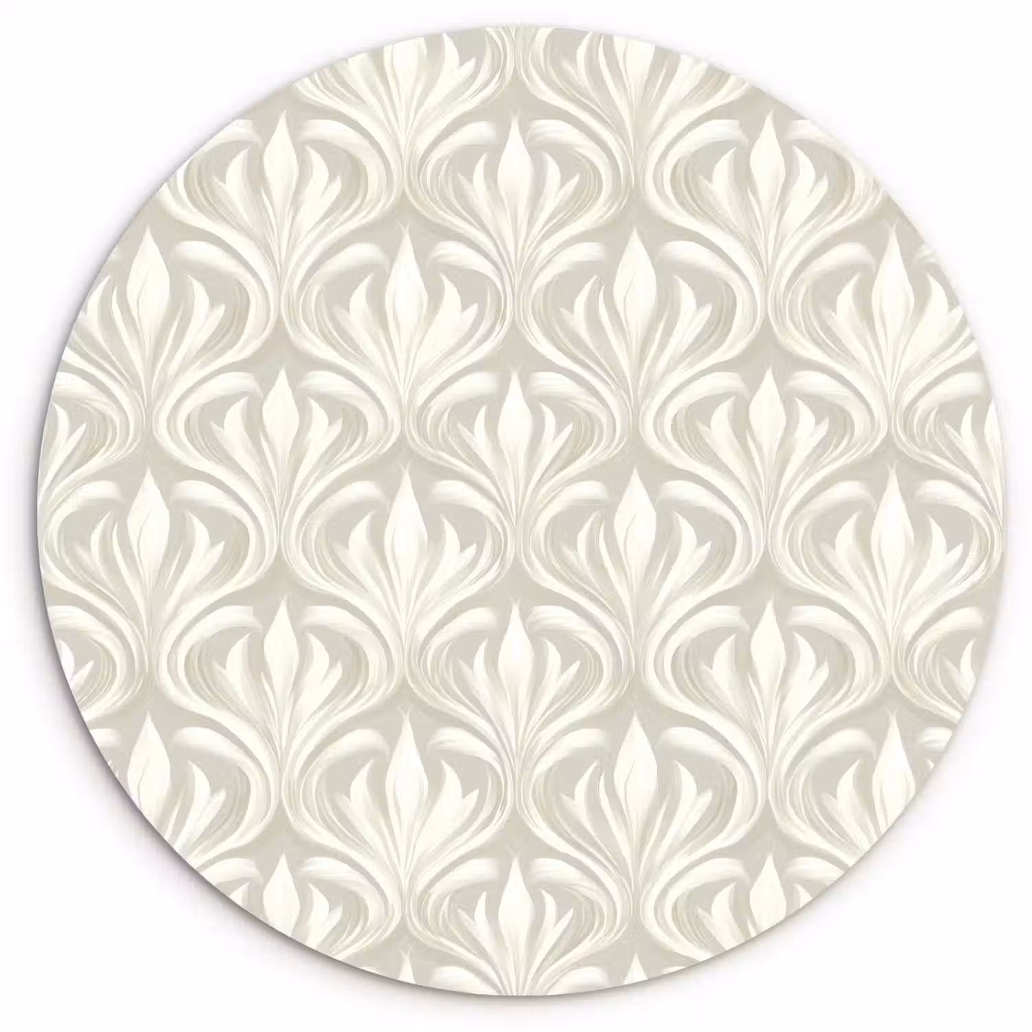 Barok - Patroon - Beige Wandcirkel kunststof plaat 5mm dik klein 188 -3d