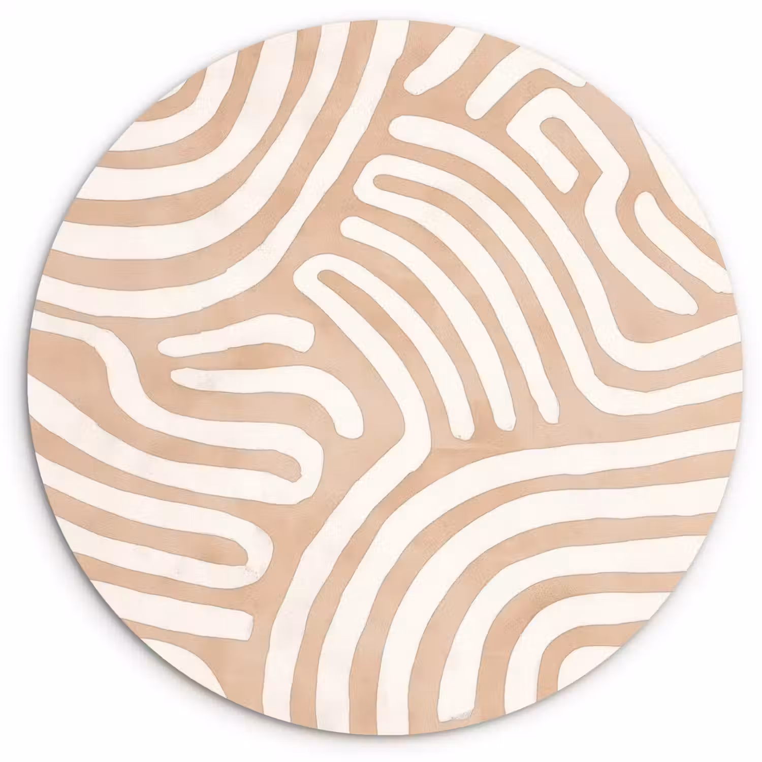 Beige - Aardspatroon Wandcirkel kunststof plaat 5mm dik klein -3d