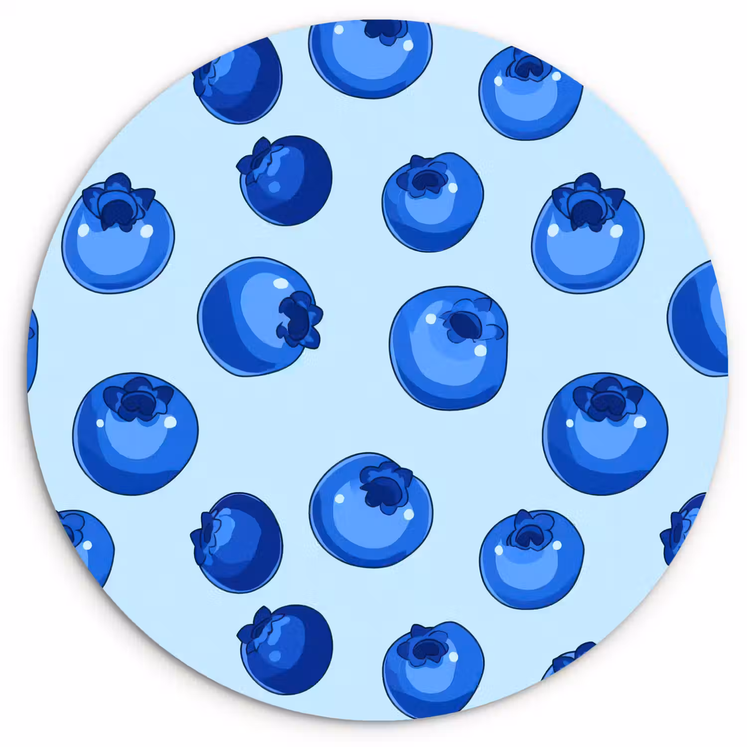 Bessen - Modern - Blauw Wandcirkel kunststof plaat 5mm dik klein 188 -3d