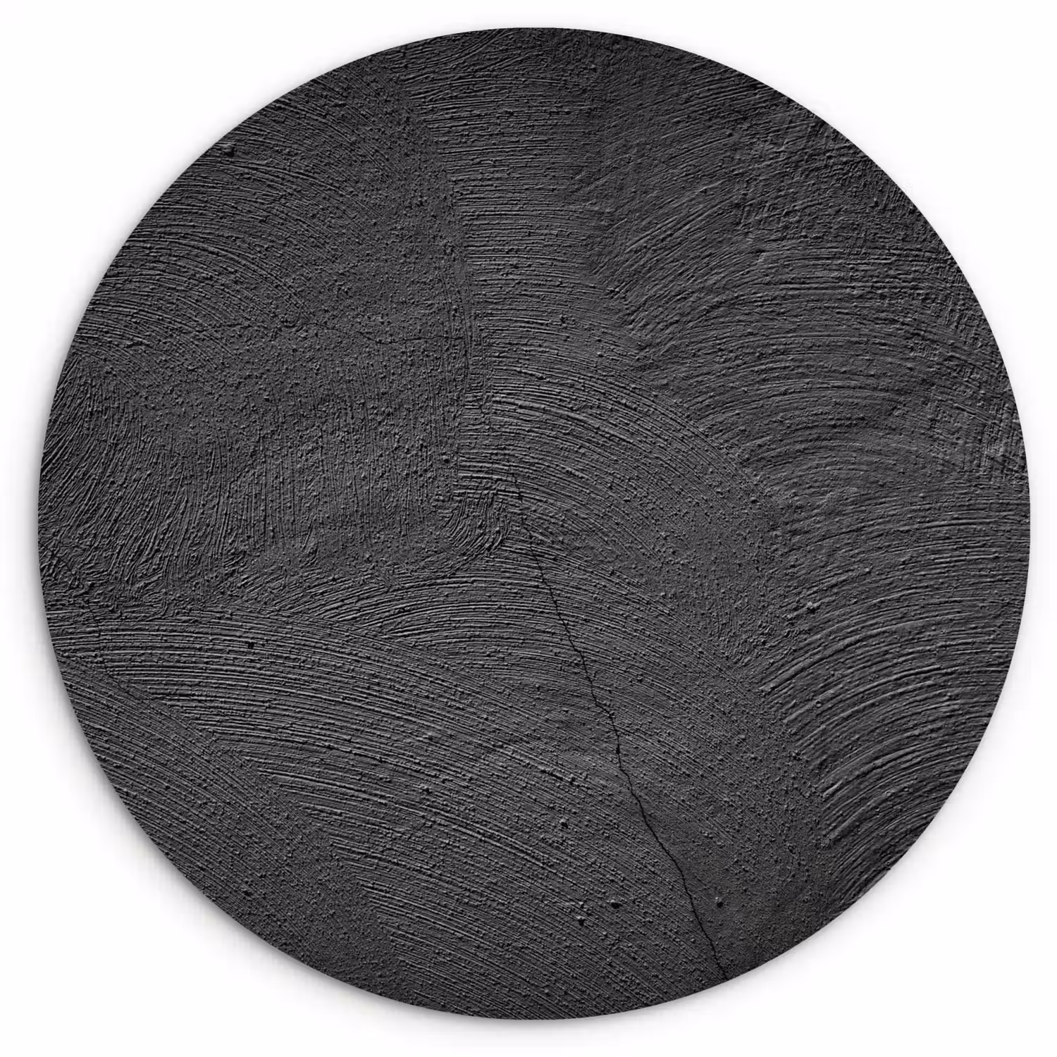 Beton print - Industrieel - Zwart Wandcirkel kunststof plaat 5mm dik klein -3d