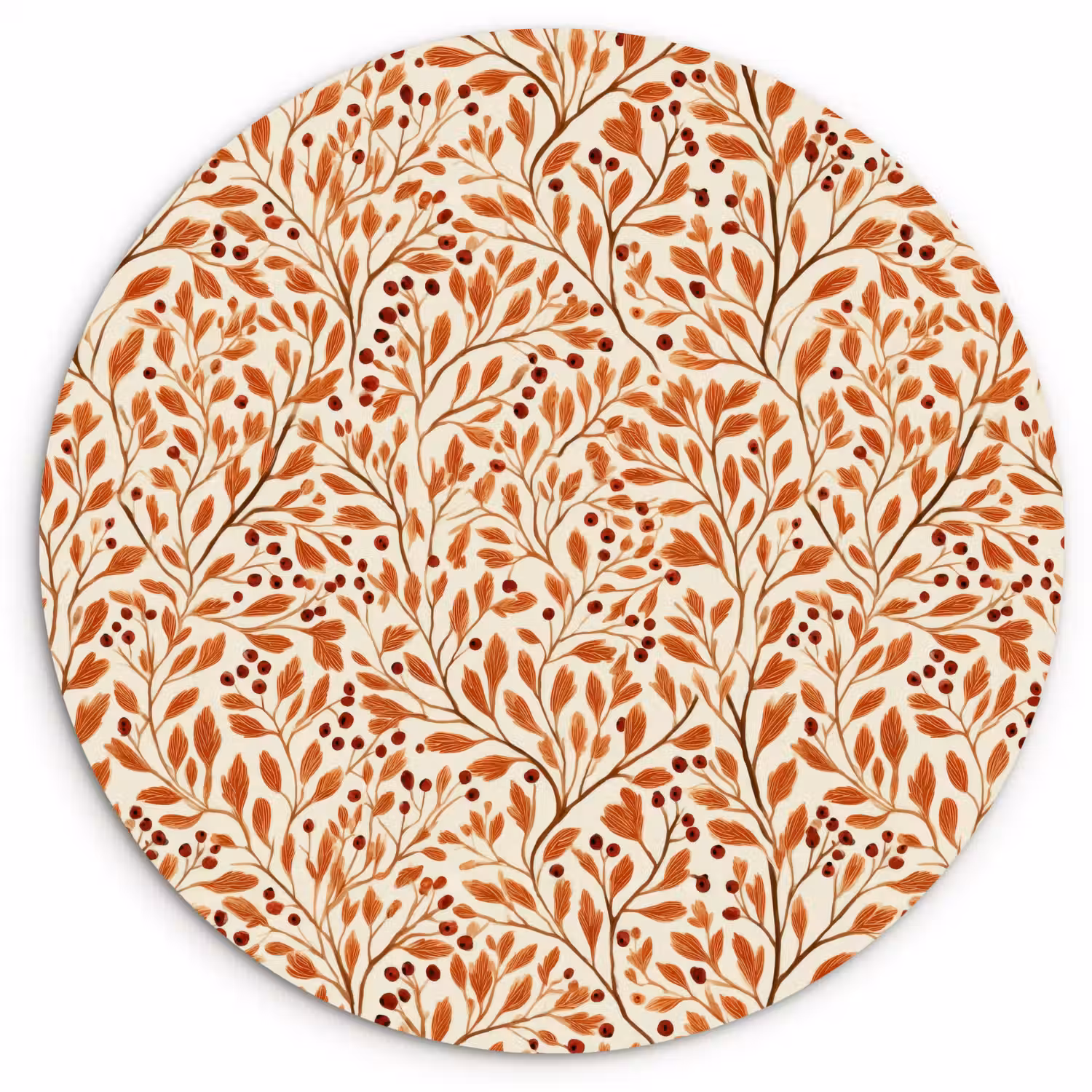 Bladeren - Botanisch - Terracotta Wandcirkel kunststof plaat 5mm dik klein 188 -3d