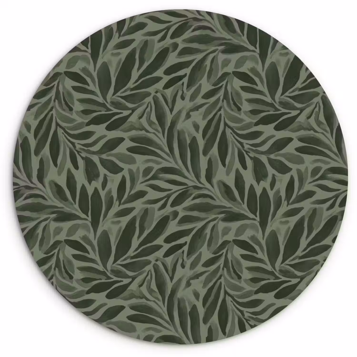 Bladeren - Organisch - Groen Wandcirkel kunststof plaat 5mm dik klein 188 -3d