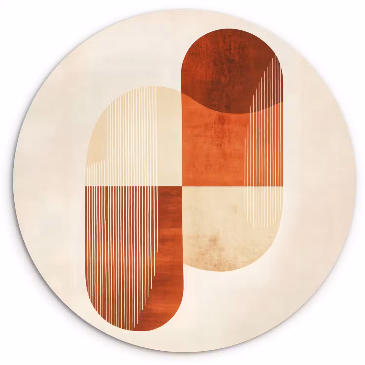 Bogen - Beige - Vormen Wandcirkel kunststof plaat 5mm dik klein -3d