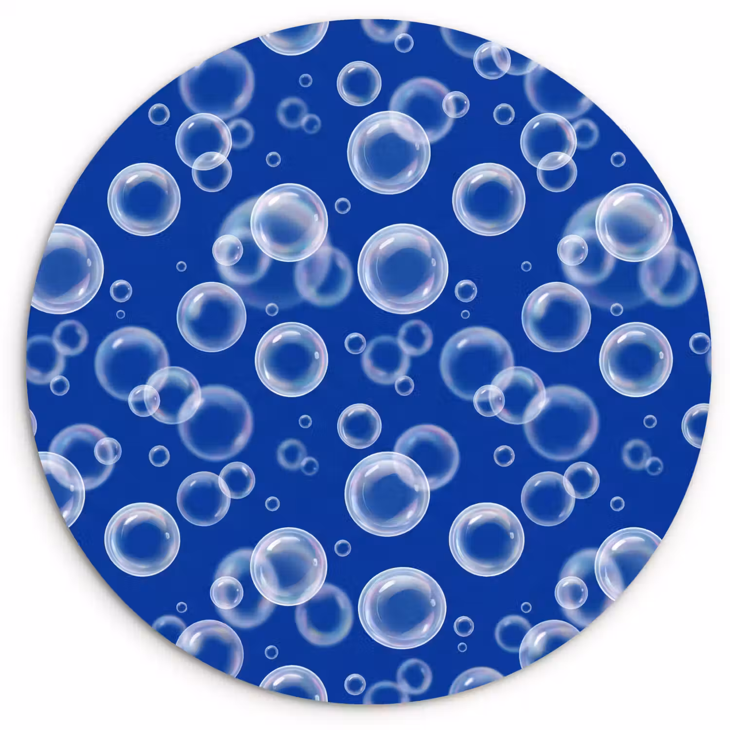 Bubbels - Patroon - Blauw Wandcirkel kunststof plaat 5mm dik klein -3d