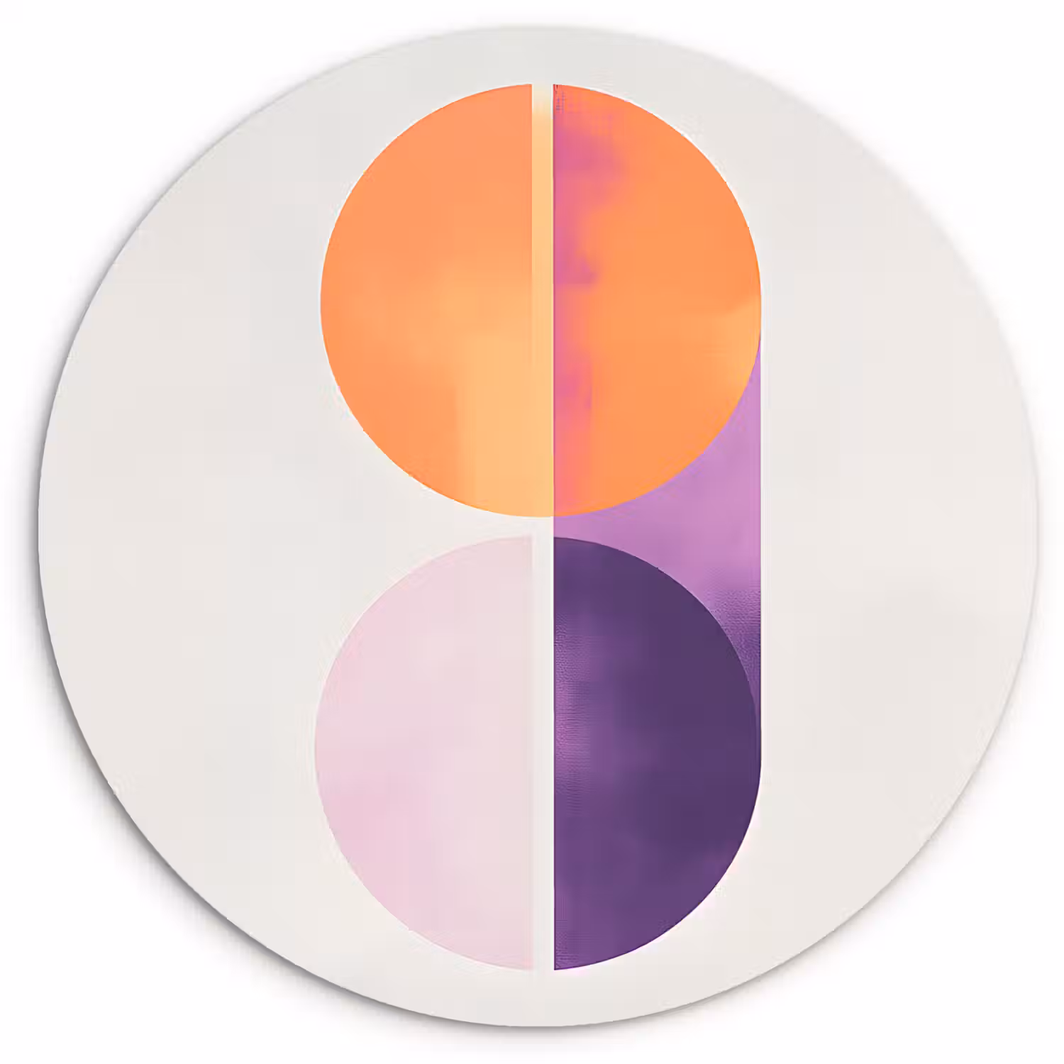 Cirkels - Abstract - Paars Wandcirkel kunststof plaat 5mm dik klein -3d