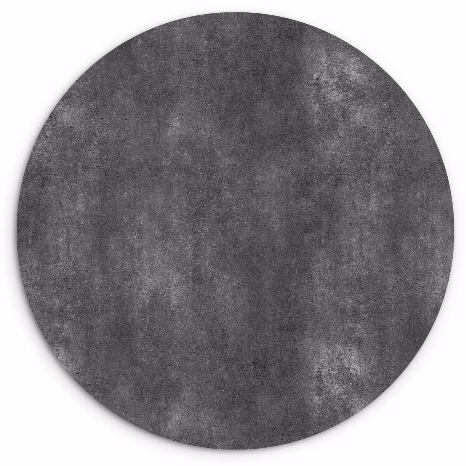Donkergrijs - Ruw - Beton Wandcirkel kunststof plaat 5mm dik klein 188 -3d