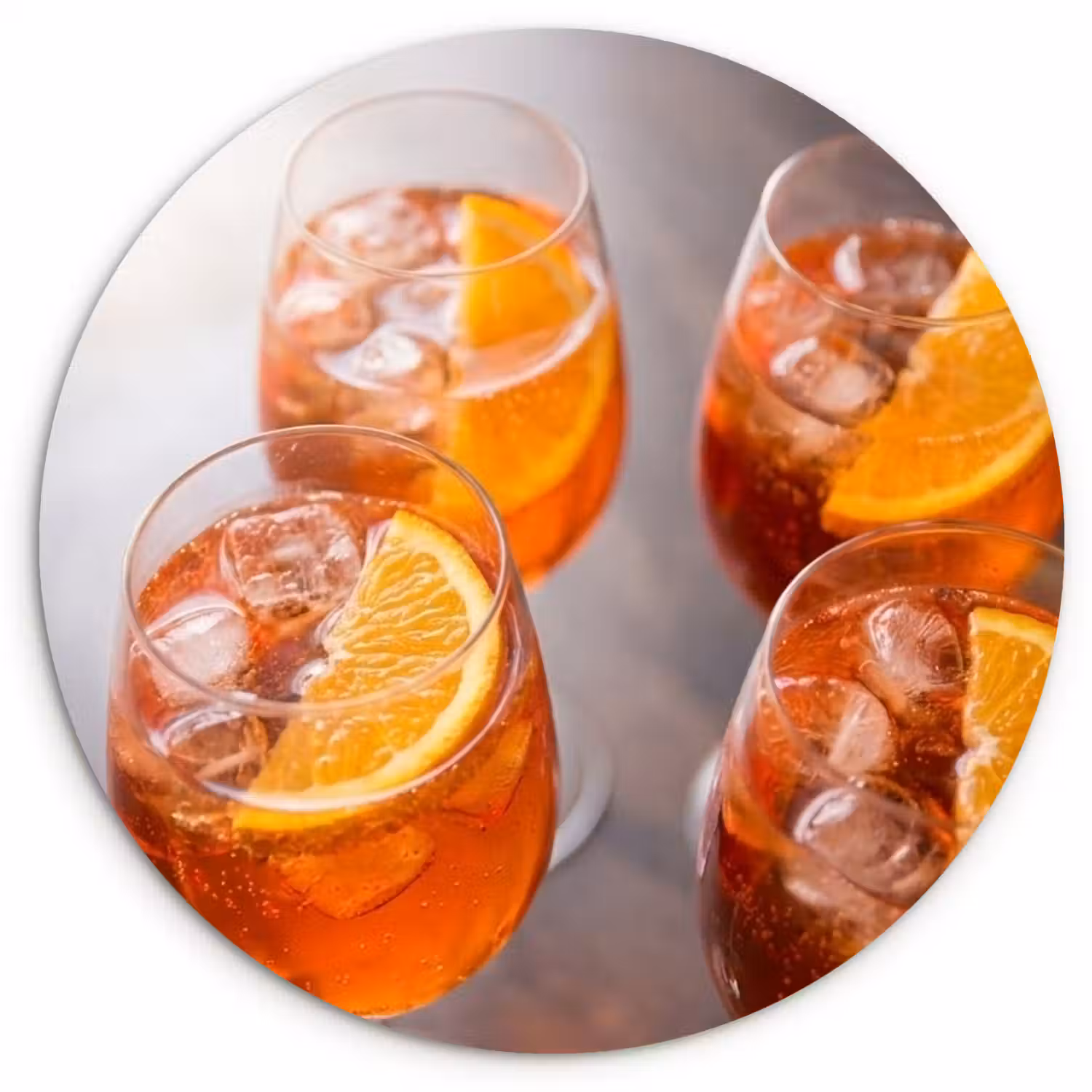 Drank - Sinaasappel - IJs - Zomer - Oranje Wandcirkel kunststof plaat 5mm dik klein -3d