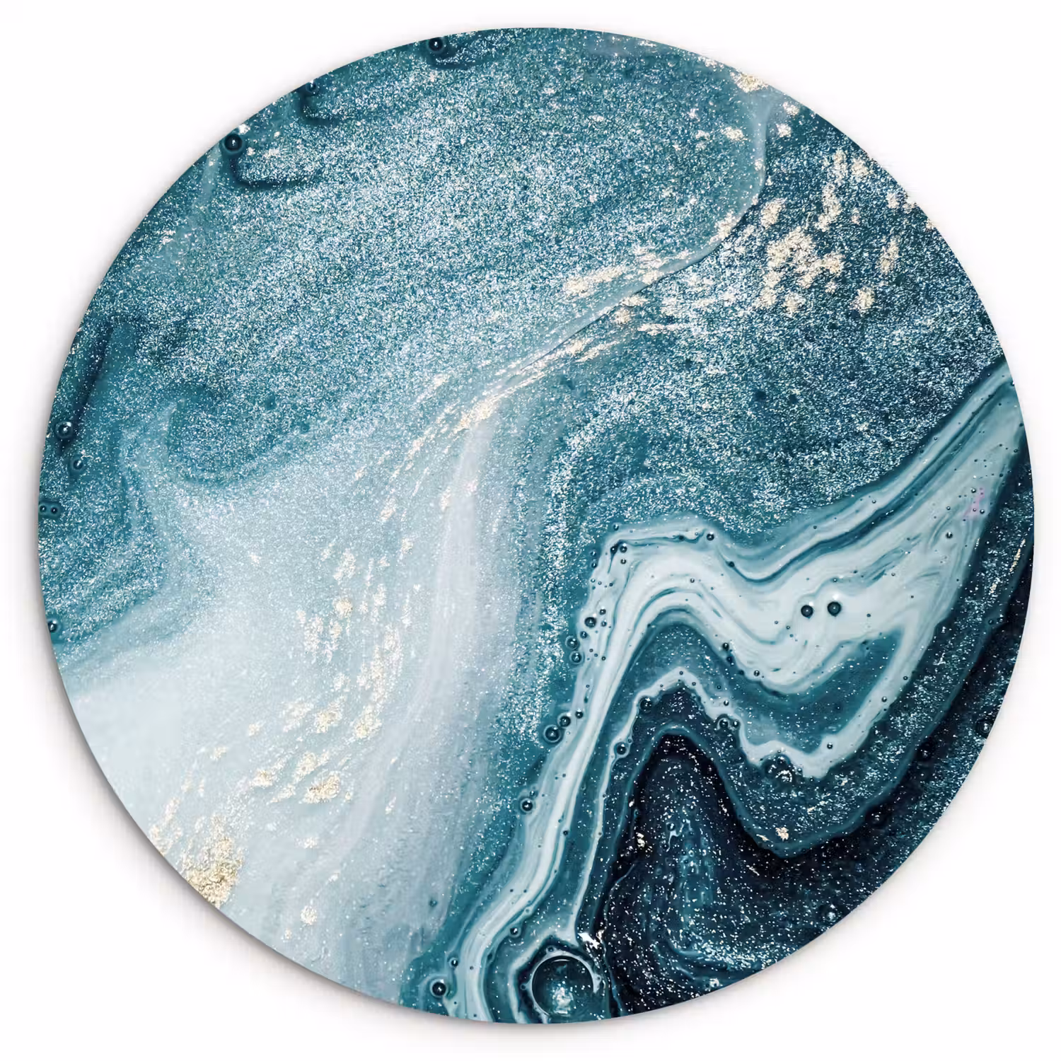 Edelstenen - Blauw - Natuur - Marmer - Abstract Wandcirkel kunststof plaat 5mm dik klein -3d