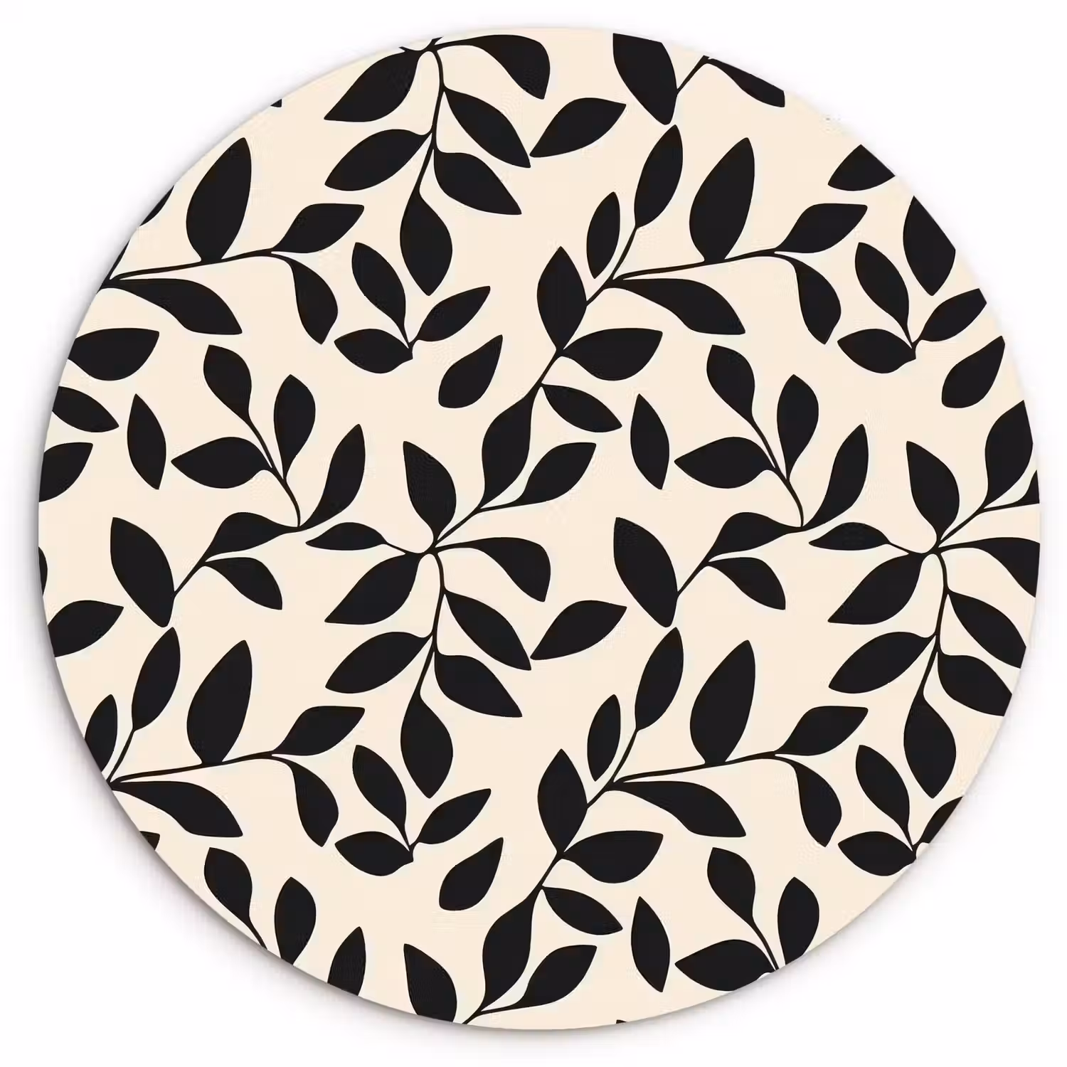 Elegant - Patroon - Zwart - Beige Wandcirkel kunststof plaat 5mm dik klein 188 -3d