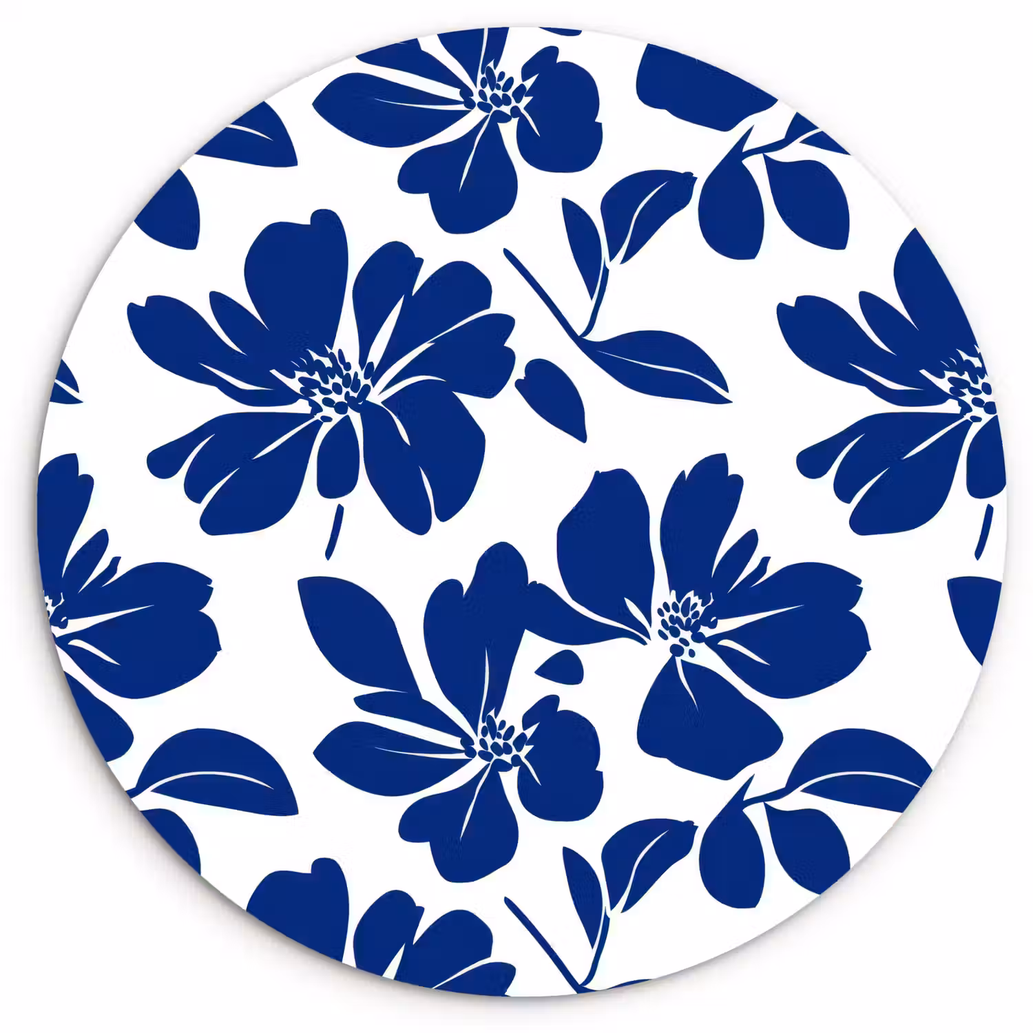 Floraal - Modern - Blauw Wandcirkel kunststof plaat 5mm dik klein 188 -3d