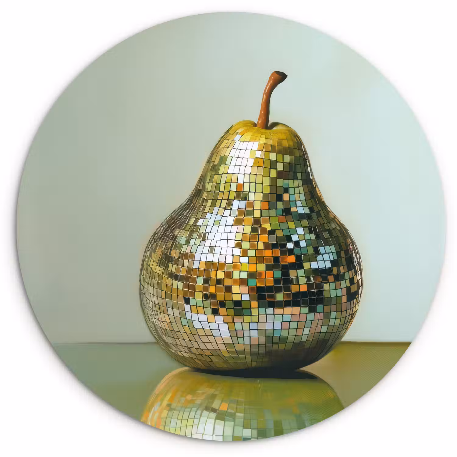 Fruit - Disco - Art - Glitter Wandcirkel kunststof plaat 5mm dik klein -3d