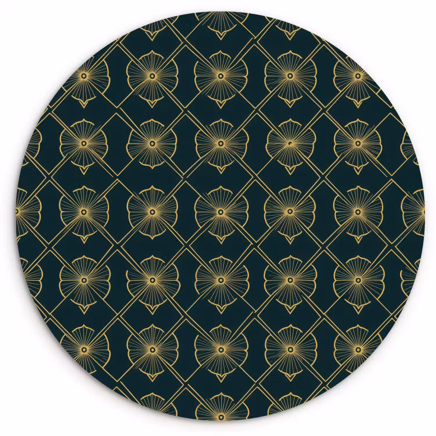 Geometrisch - Elegant - Groen Wandcirkel kunststof plaat 5mm dik klein 188 -3d