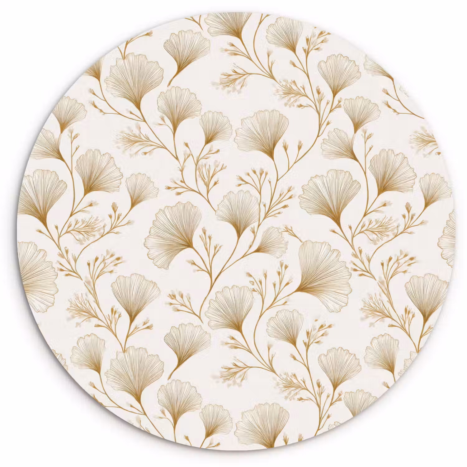 Ginkgo - Takken - Goud Wandcirkel kunststof plaat 5mm dik klein 188 -3d
