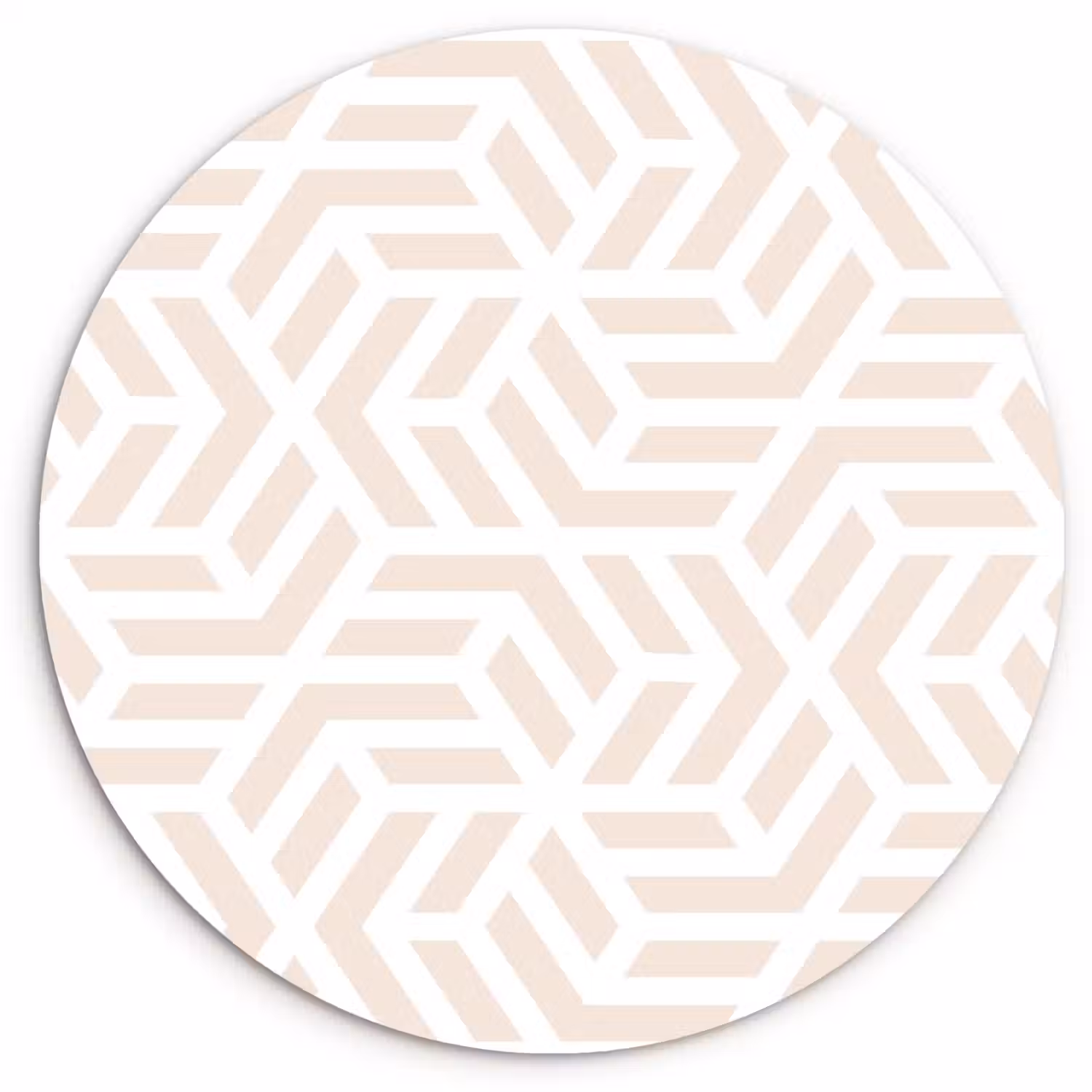 Beige - Geometrie - Patronen - Abstract Wandcirkel plexiglas klein 852 -3d