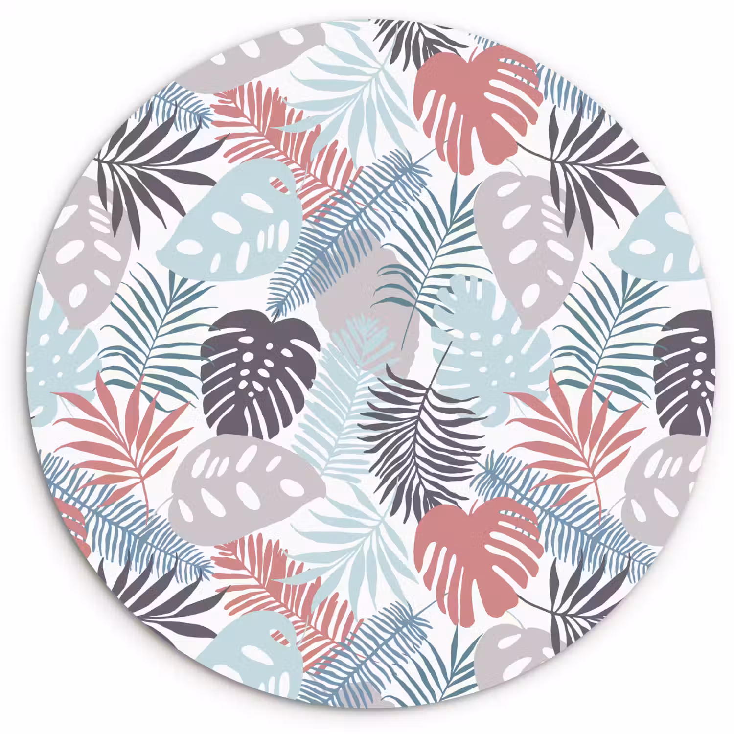 Bladeren - Jungle - Pastel - Tropisch Wandcirkel plexiglas klein -3d