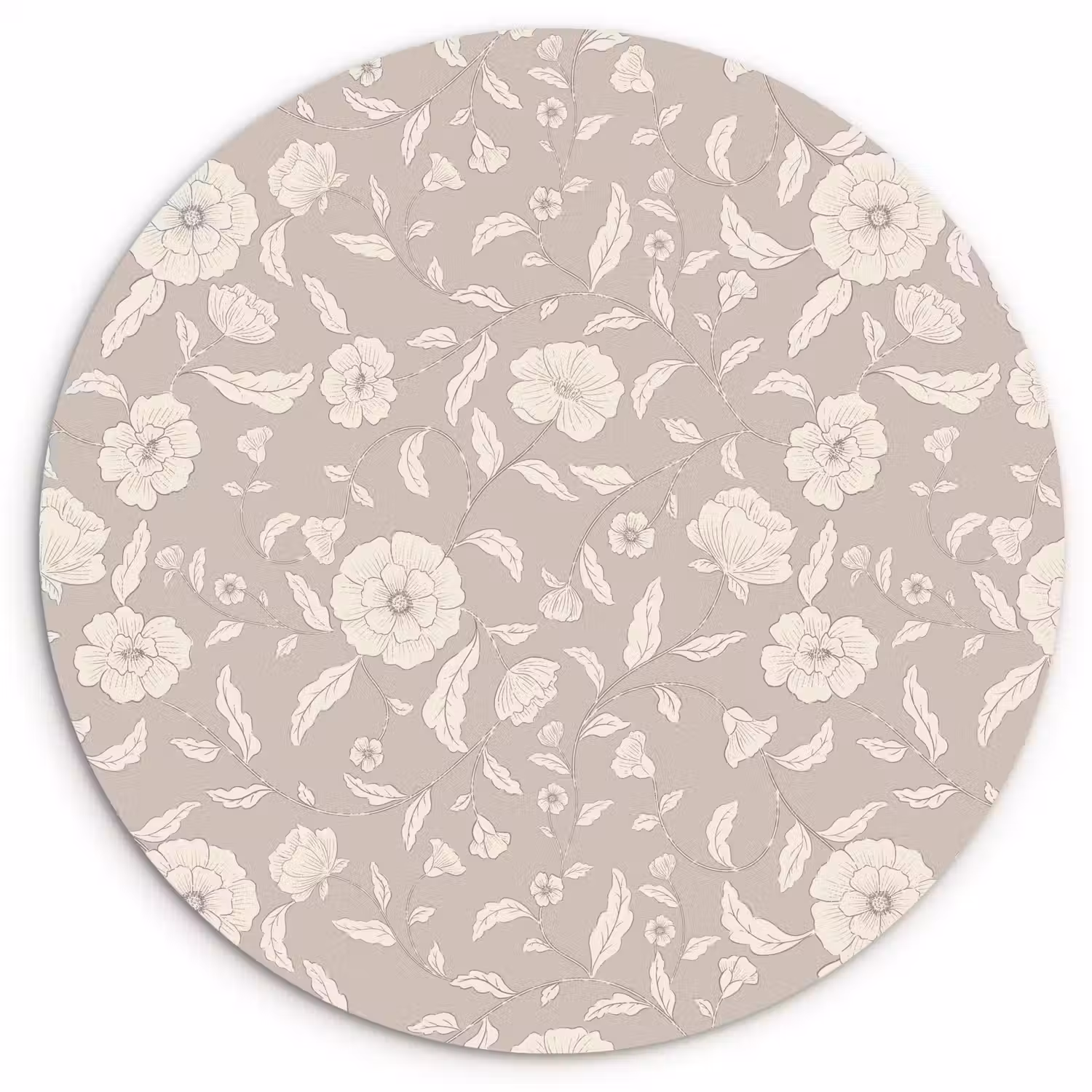 Bloemen - Blaadjes - Patroon Wandcirkel plexiglas klein 852 -3d