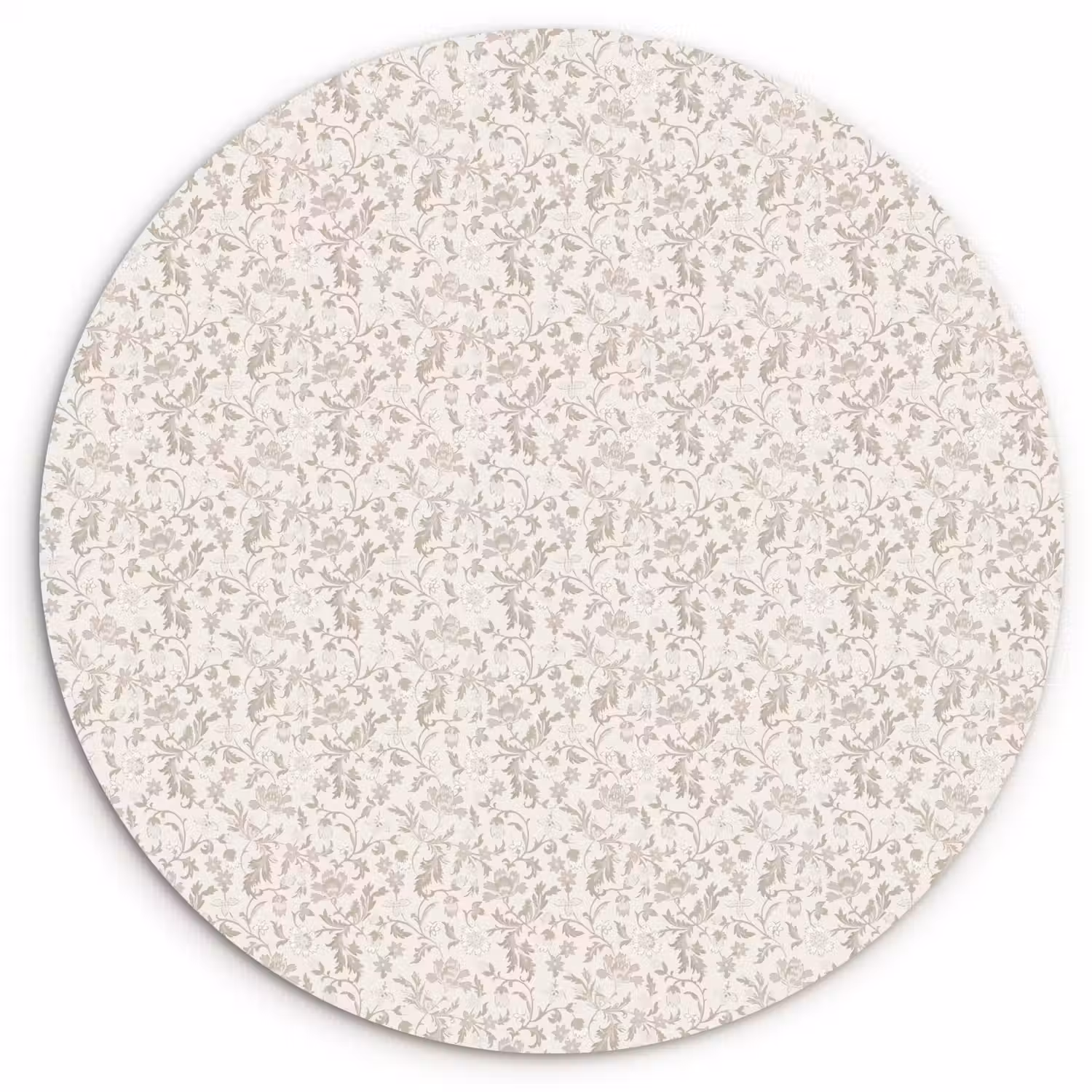 Bloemen - Patroon - Taupe Wandcirkel plexiglas klein 852 -3d