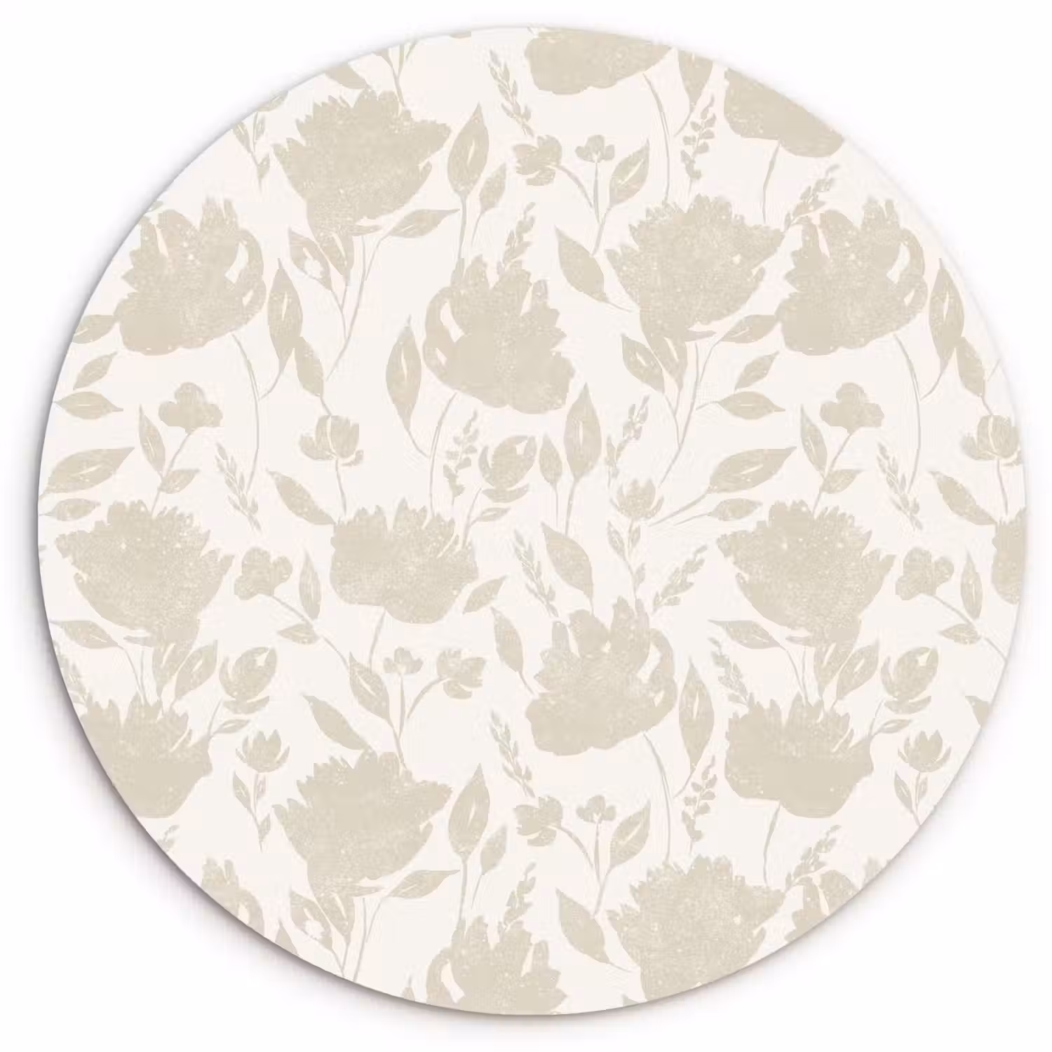 Bloemenpatroon - Silhouet - Wit Wandcirkel plexiglas klein 852 -3d