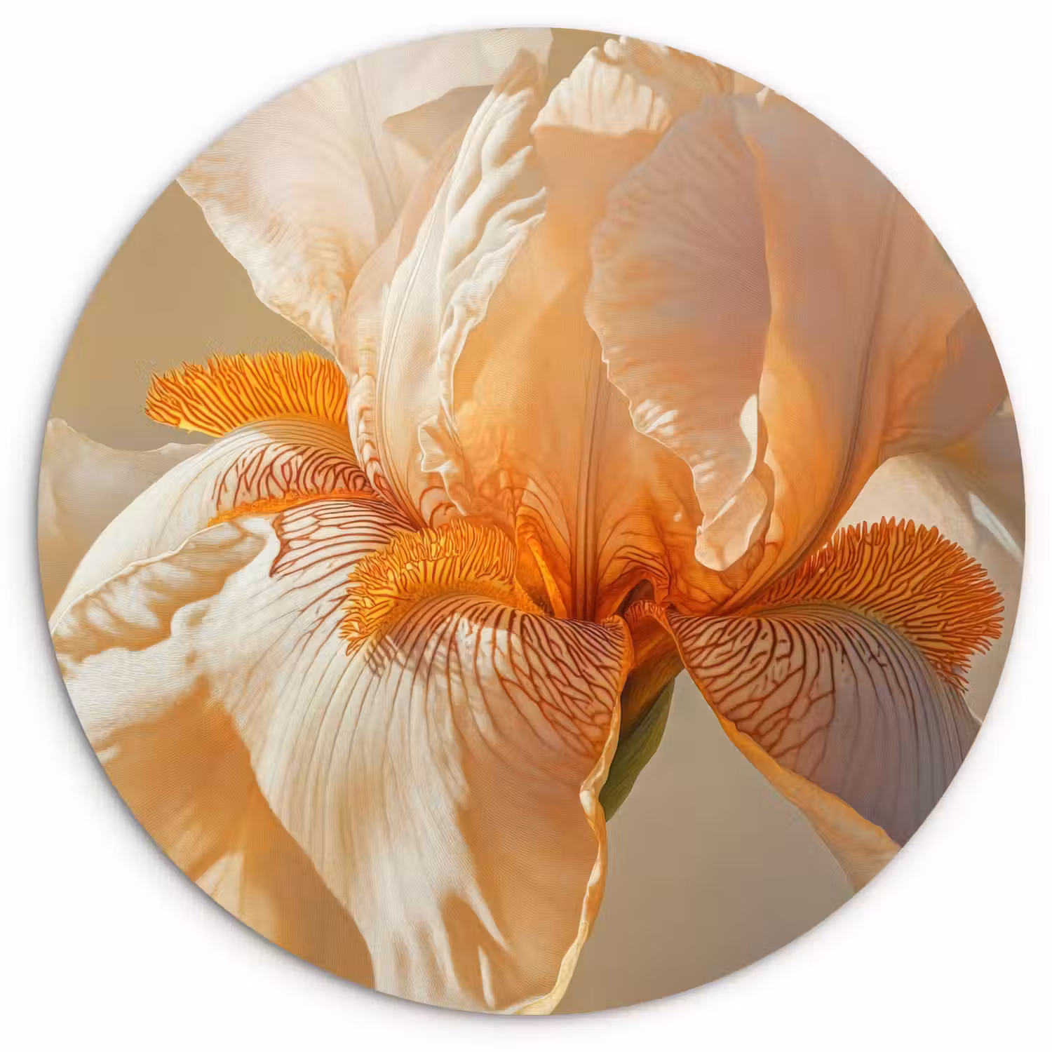 Close up - Oranje - Iris Wandcirkel plexiglas klein -3d