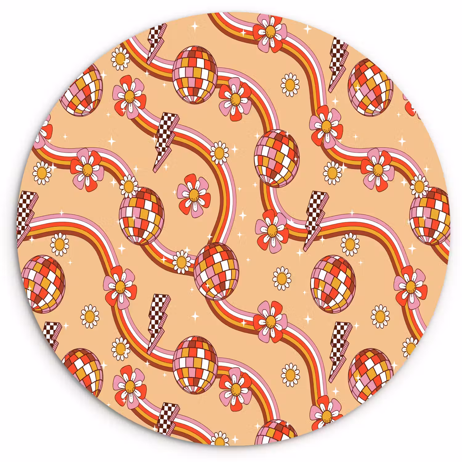 Disco - Patroon - Lijnen Wandcirkel plexiglas klein 852 -3d