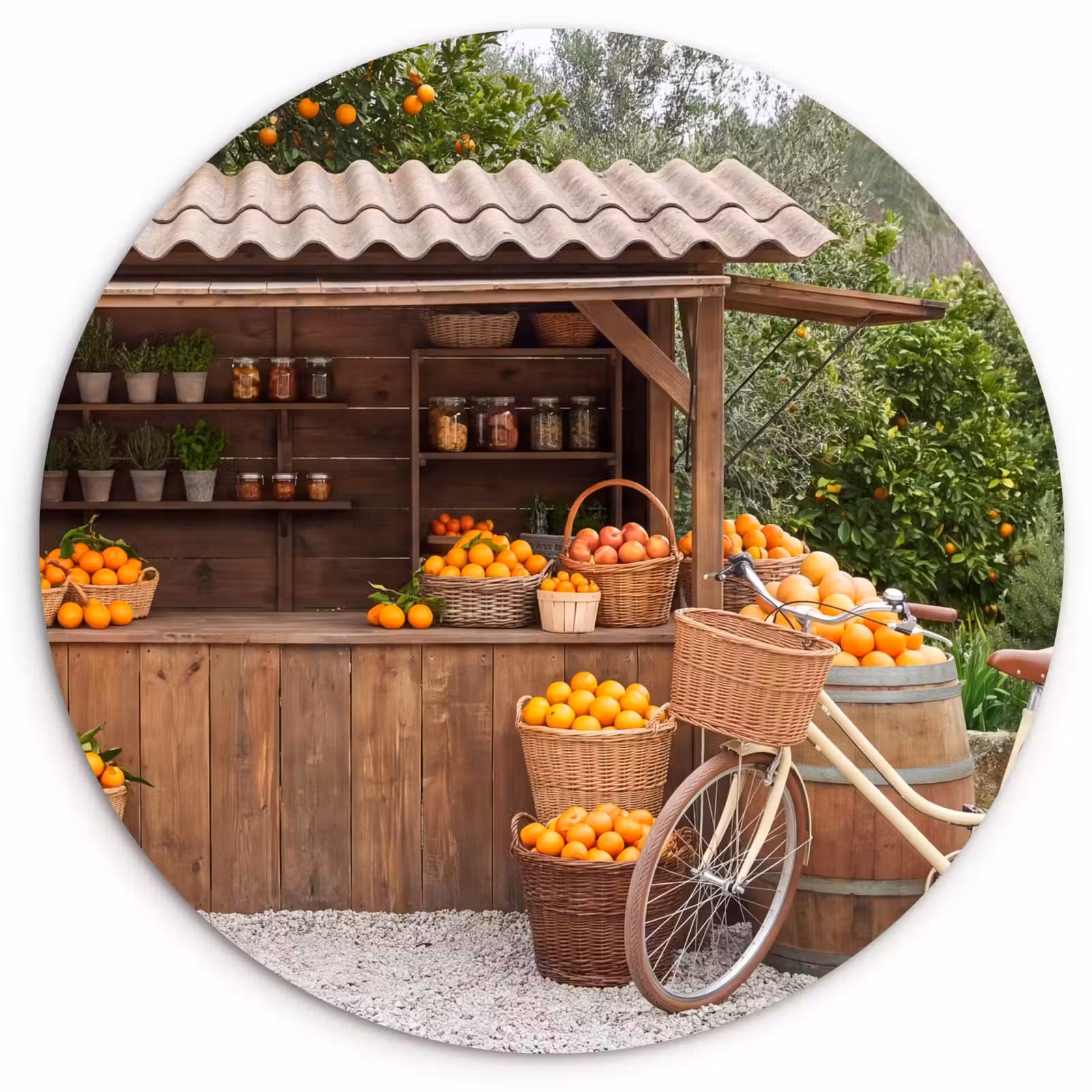 Muurcirkel glas - Fruit - Markt - Landelijk - Fruit - Markt - Landelijk Wandcirkel plexiglas klein