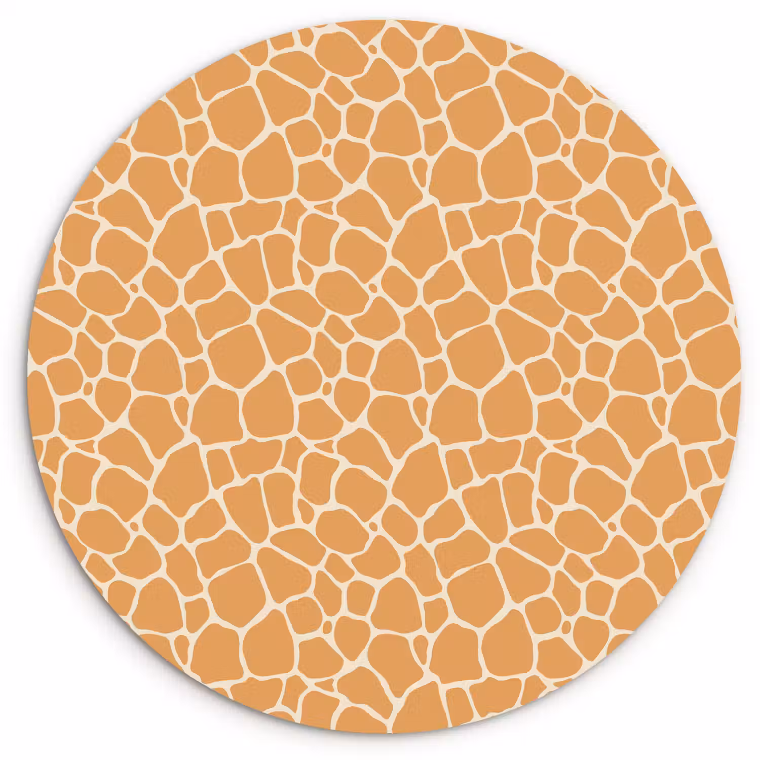 Giraf - Oranje - Patroon Wandcirkel plexiglas klein 852 -3d