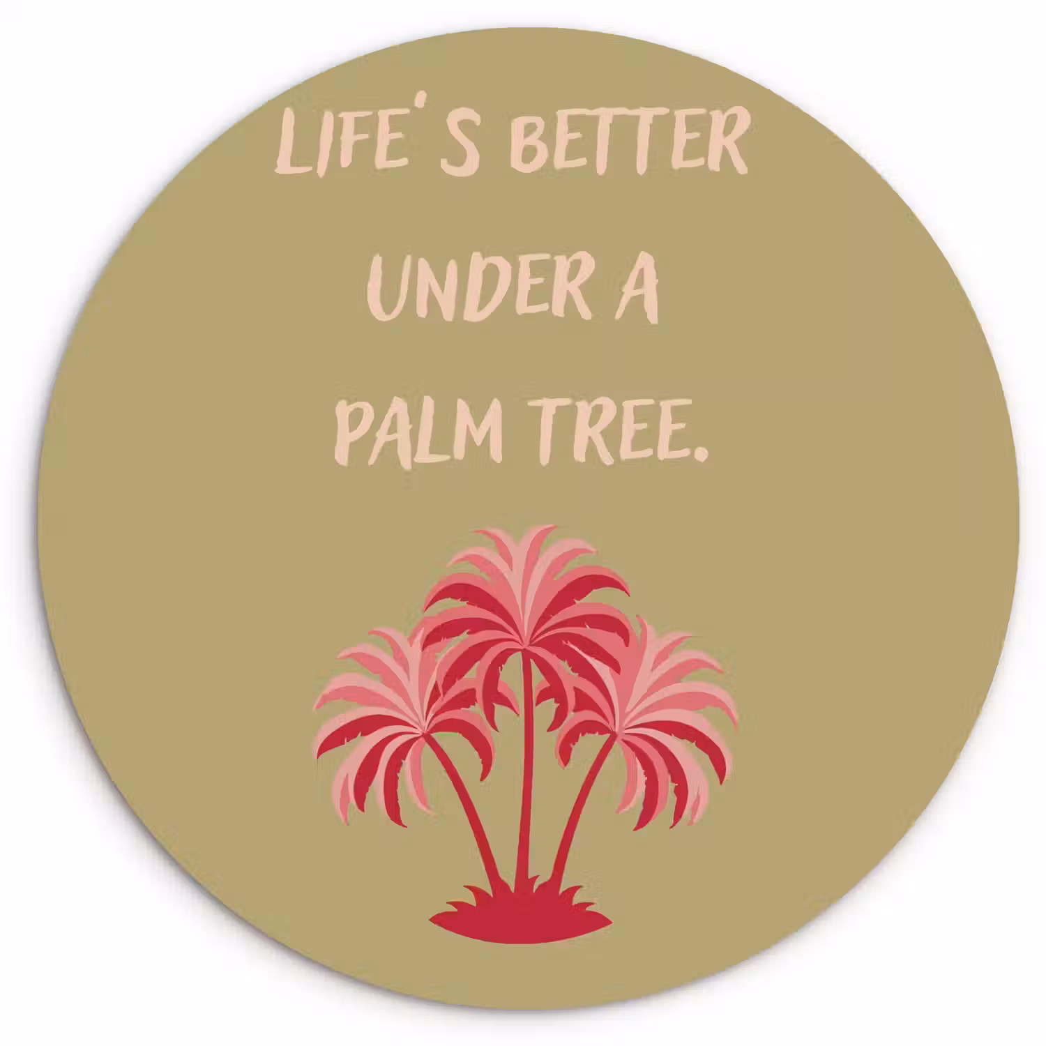 Groen - Zomer - Quote - Palmboom Wandcirkel plexiglas klein -3d