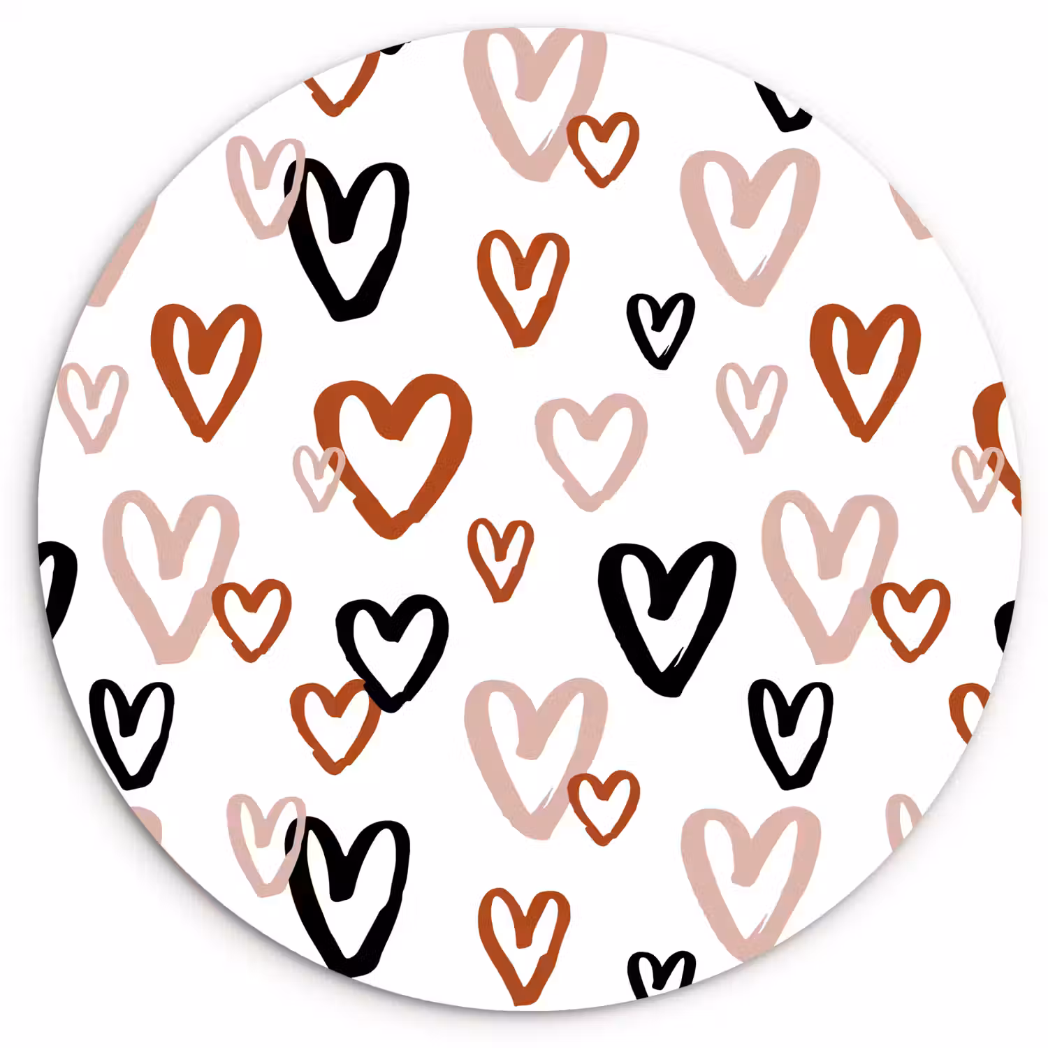 Hart - Patroon - Terracotta Wandcirkel plexiglas klein 852 -3d