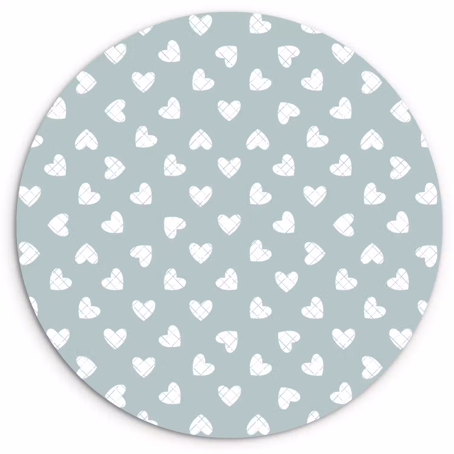 Hartjes - Blauw - Patroon - Strepen Wandcirkel plexiglas klein 852 -3d