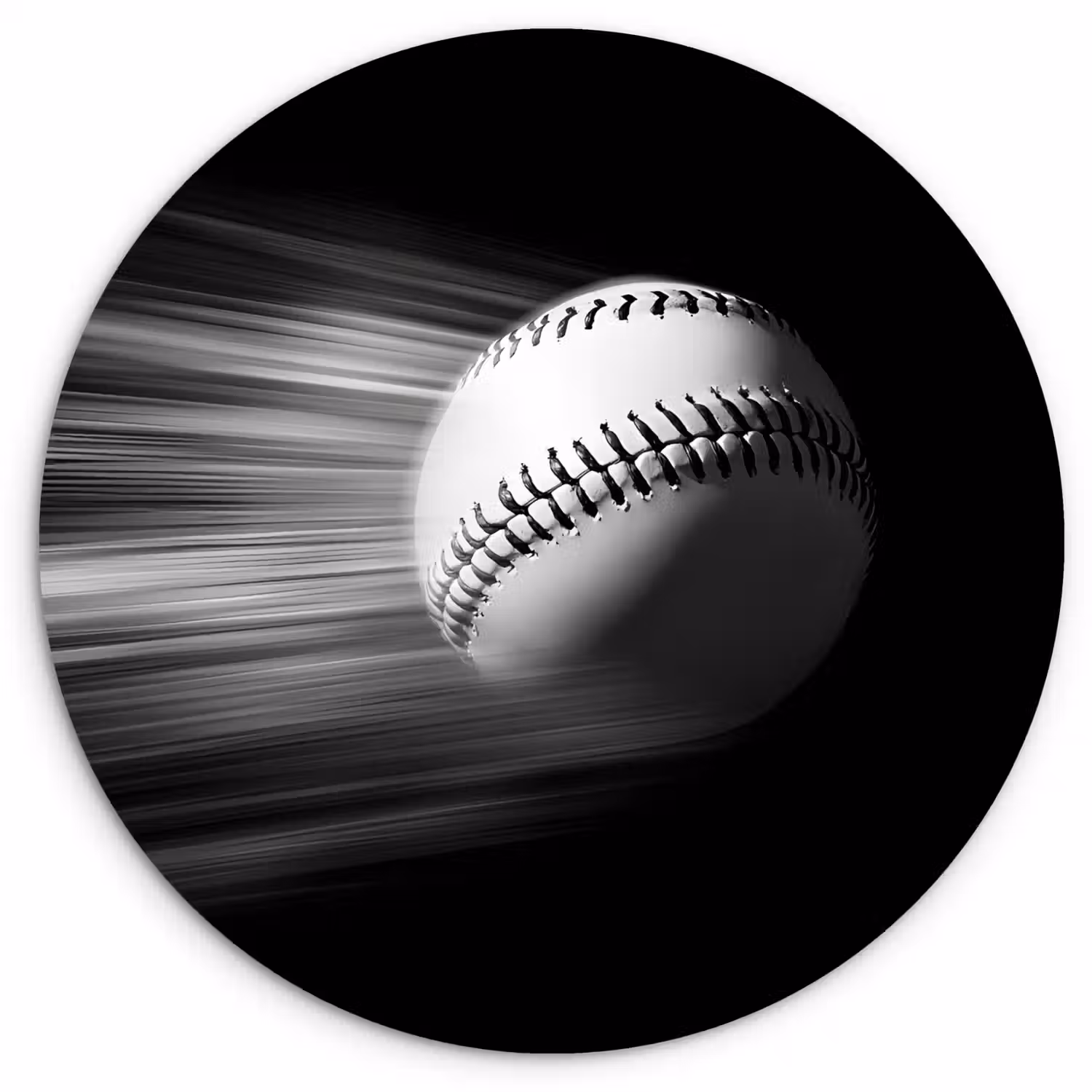 Honkbal - Wit - Vliegt Wandcirkel plexiglas klein -3d