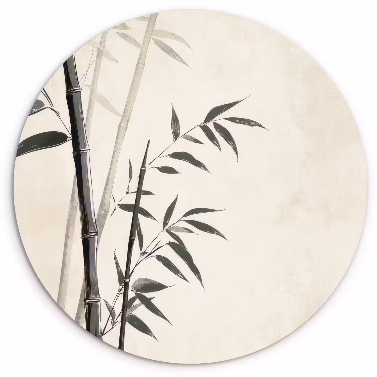 Japandi - Bamboe - Beige Wandcirkel plexiglas klein -3d