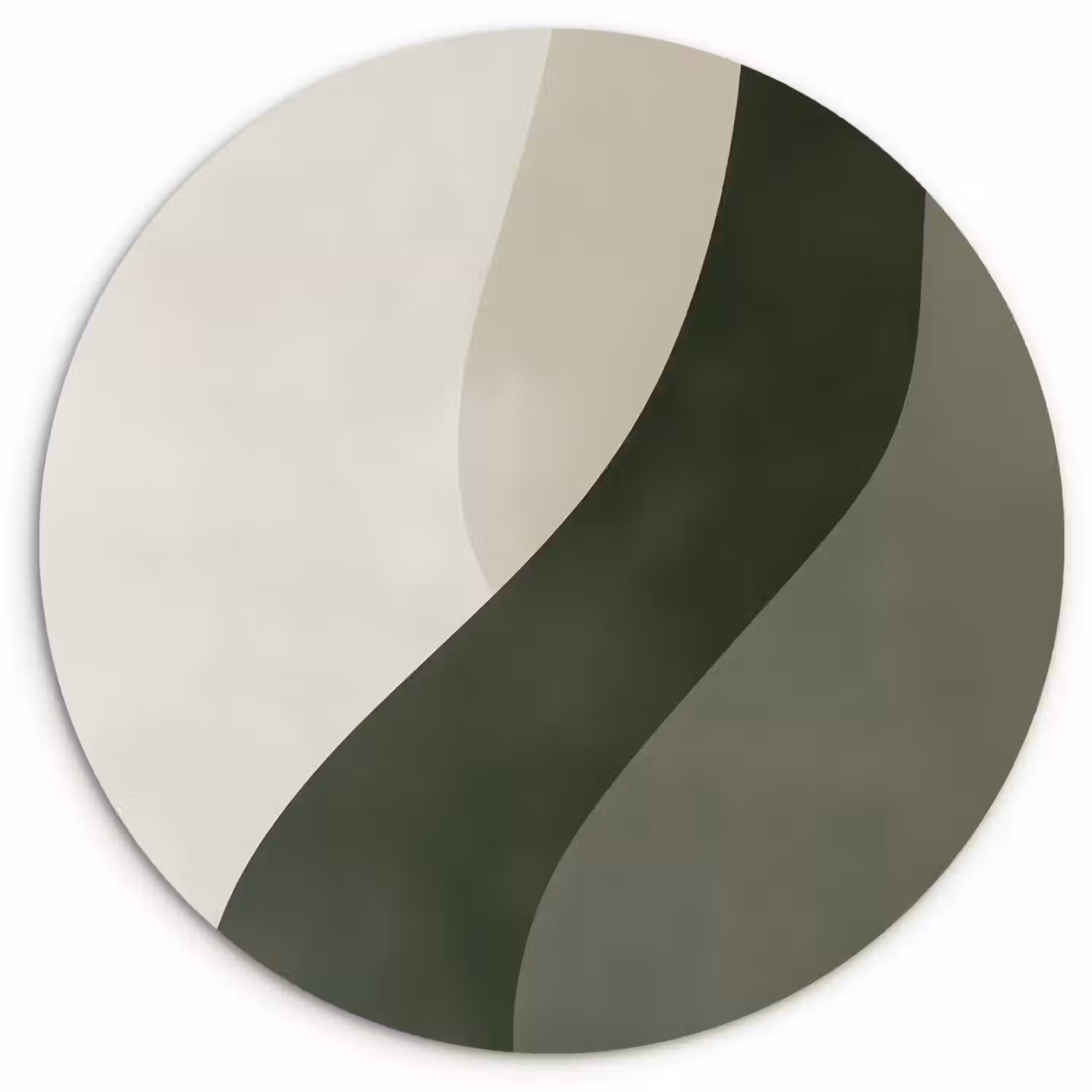 Japandi - Groen - Abstract - Modern Wandcirkel plexiglas klein -3d