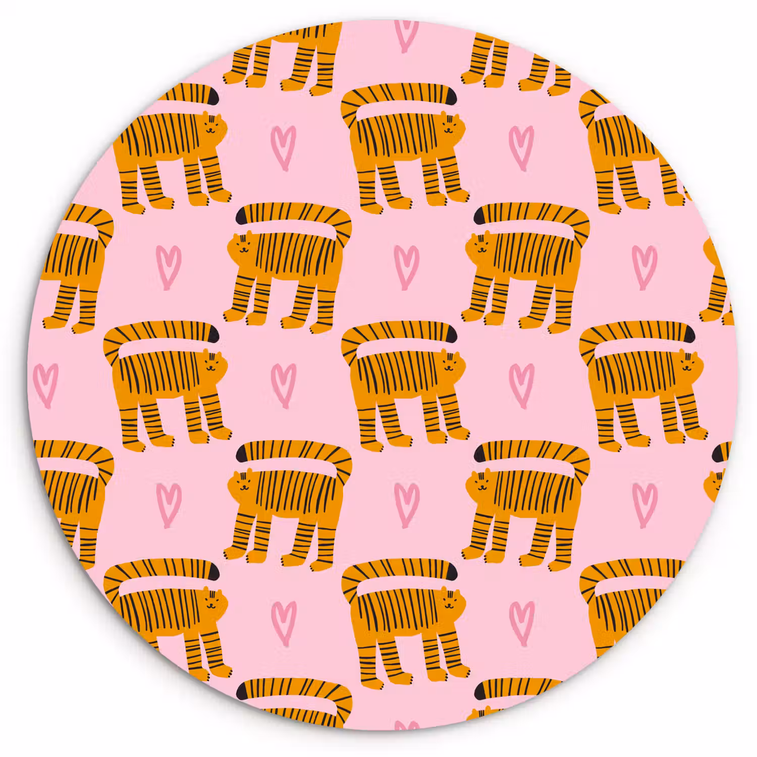 Katten - Roze - Hartjes Wandcirkel plexiglas klein 852 -3d