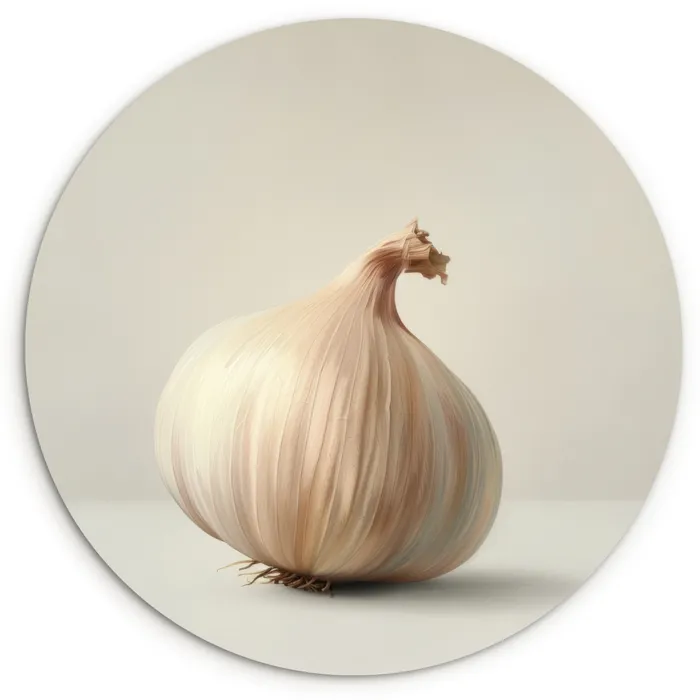 Knoflook - Natuurlijk - Beige Wandcirkel plexiglas klein -3d