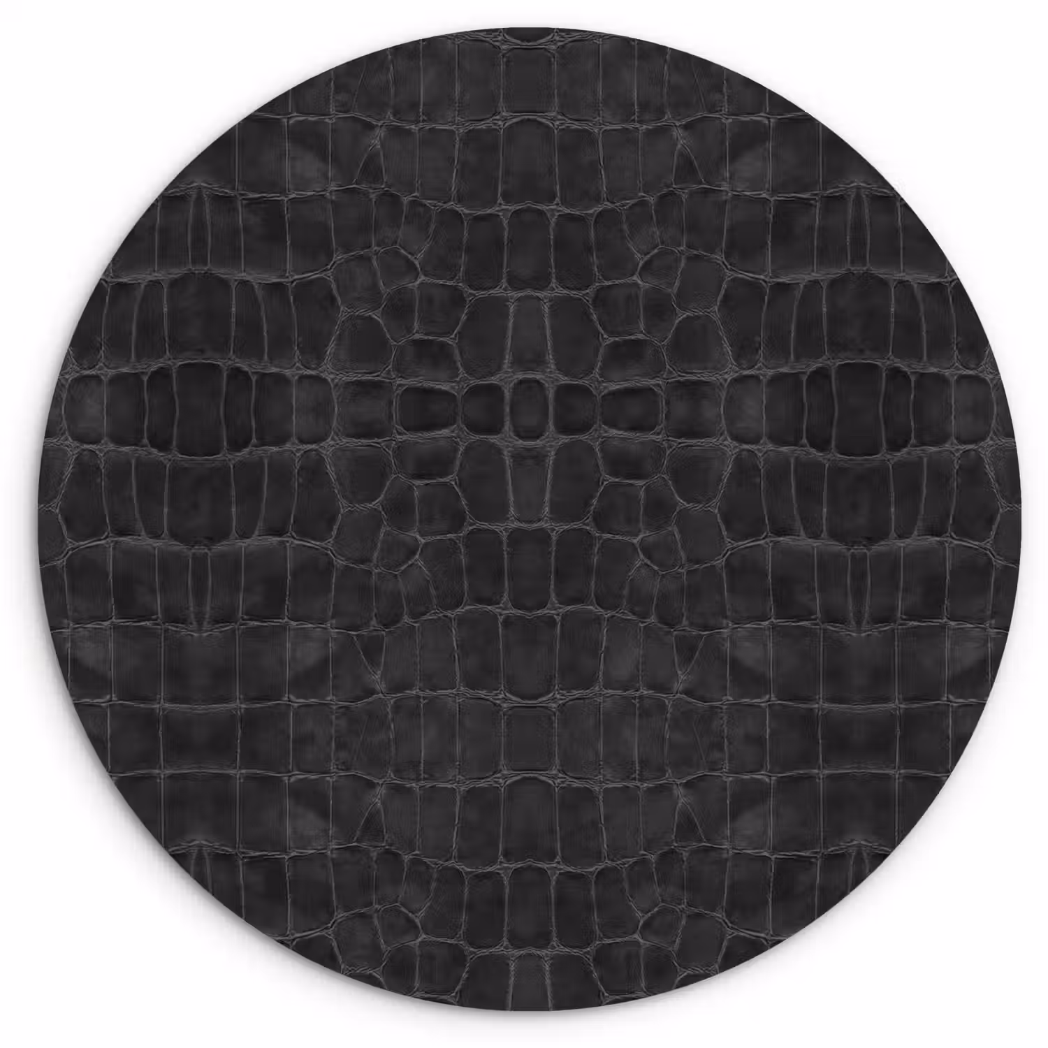 Krokodil - Leer - Zwart Wandcirkel plexiglas klein 852 -3d