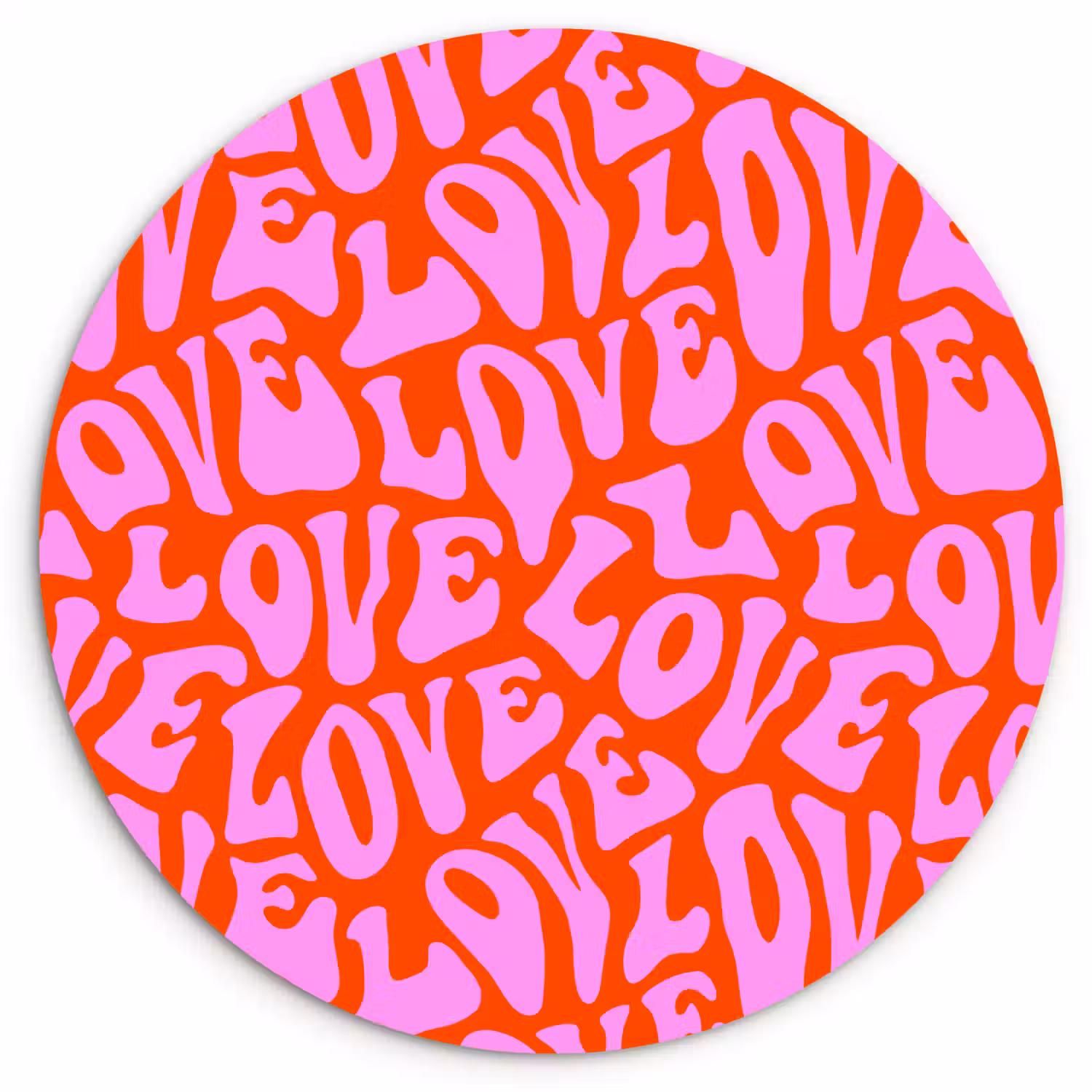 Love - Roze - Valentijn - Rood Wandcirkel plexiglas klein 852 -3d