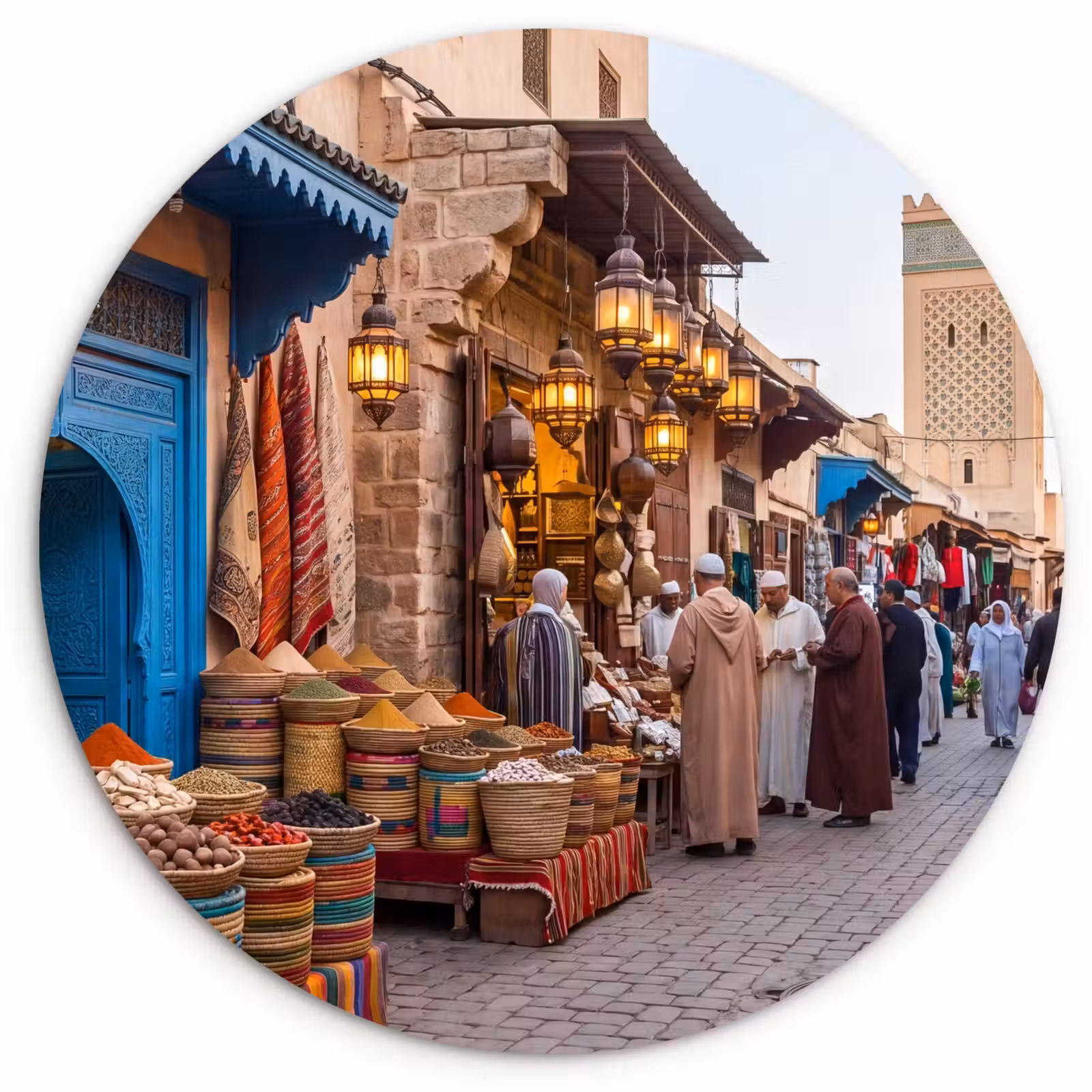 Muurcirkel glas - Markt - Oosters - Kleurrijk - Markt - Oosters - Kleurrijk Wandcirkel plexiglas klein