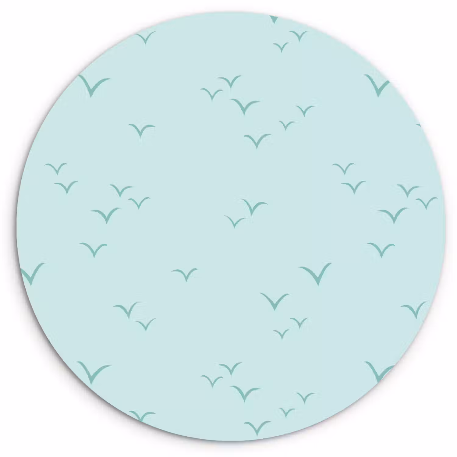 Meeuwen - Mint - Patroon Wandcirkel plexiglas klein 852 -3d