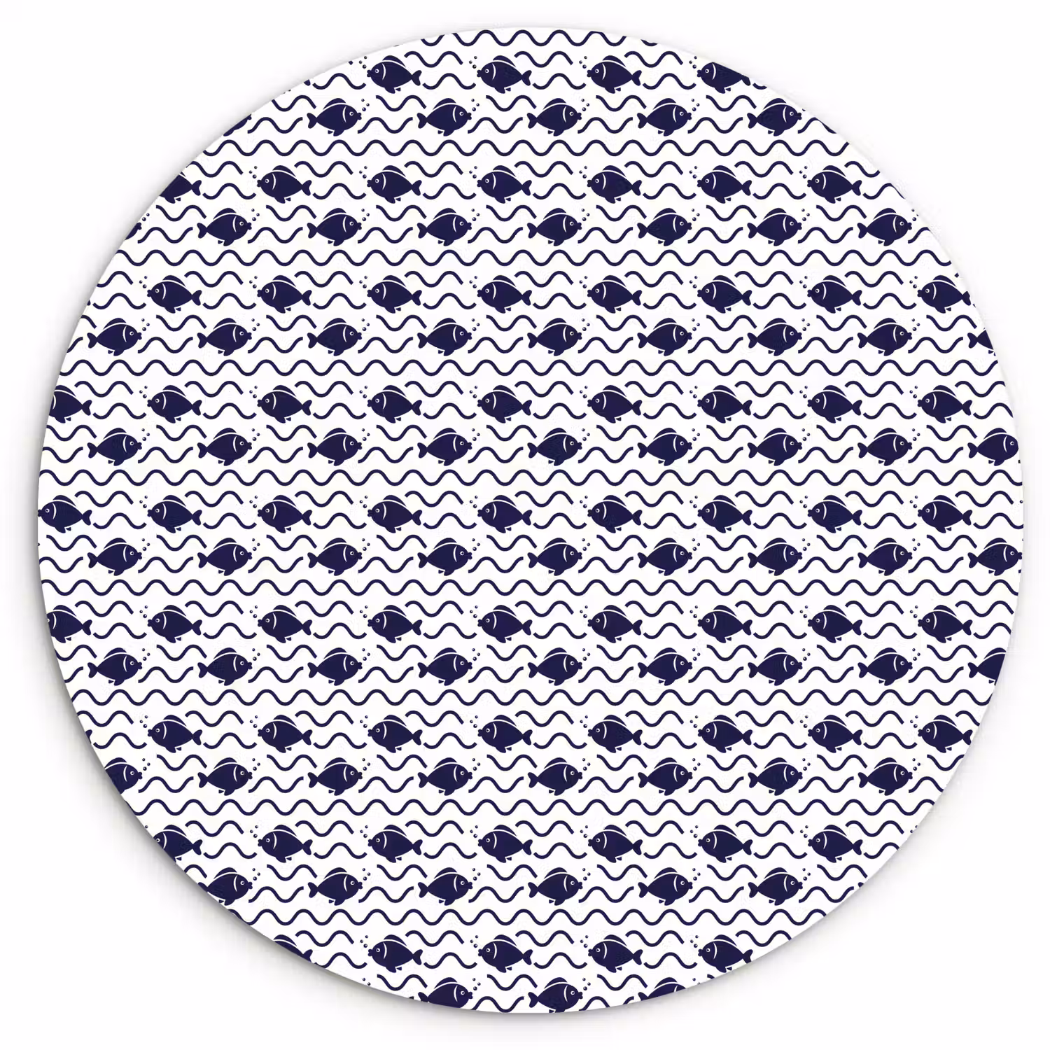 Oceaan - Visachtig - Blauw - Wit Wandcirkel plexiglas klein 852 -3d