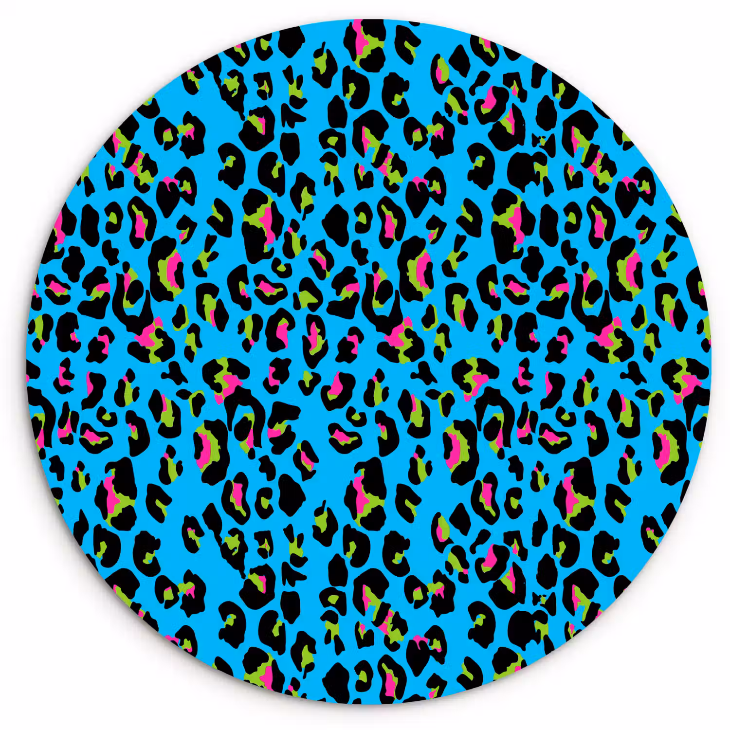 Panter - Blauw - Neon Wandcirkel plexiglas klein 852 -3d