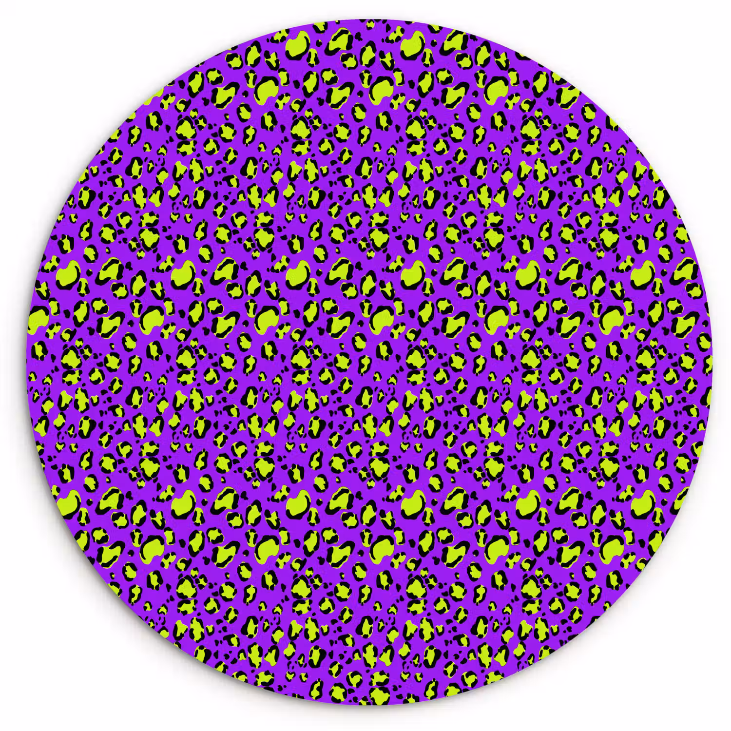 Panterprint - Paars - Groen - Neon Wandcirkel plexiglas klein 852 -3d