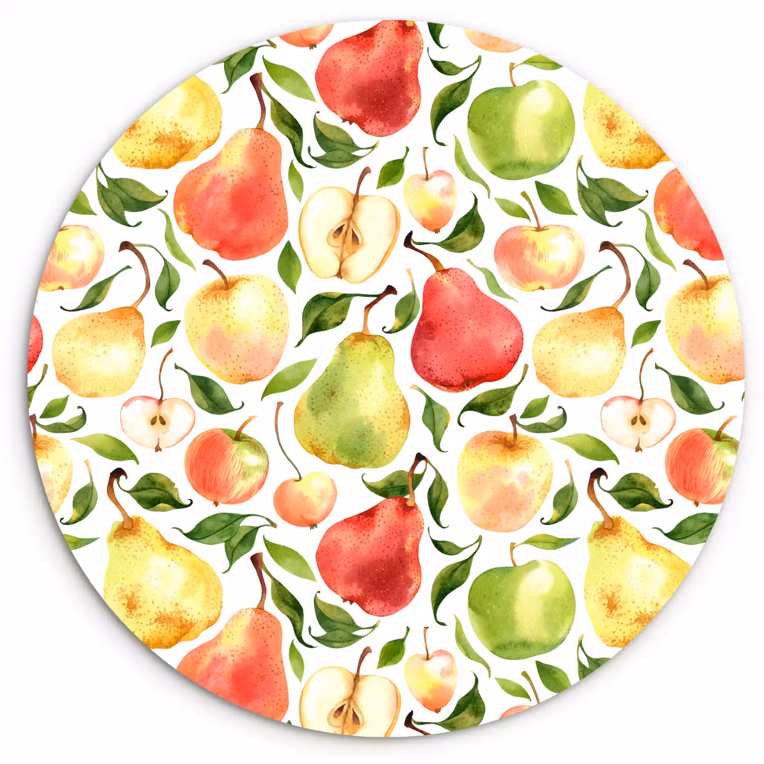 Schilder - Appels - Peren Wandcirkel plexiglas klein 852 -3d