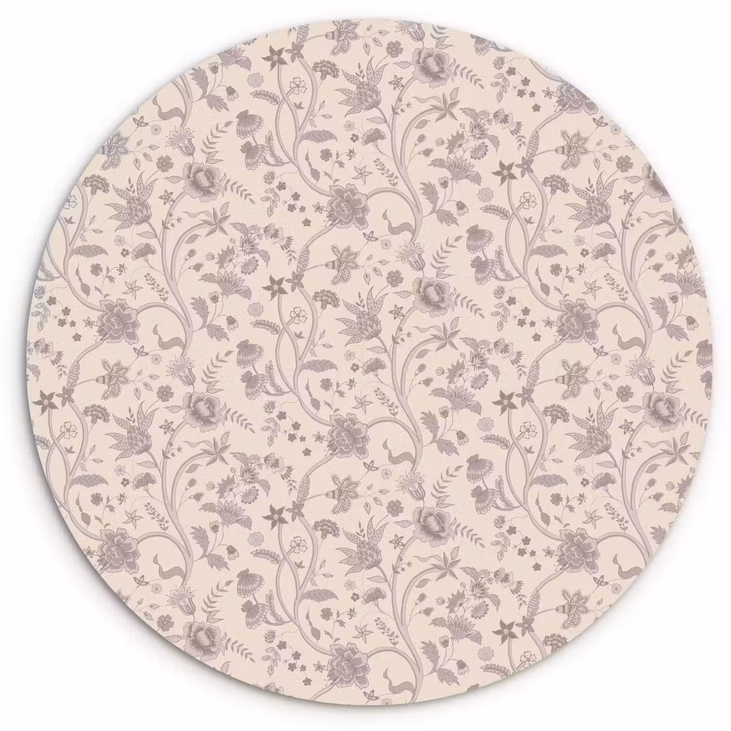 Indienne - Bloemen - Paars Wandcirkel plexiglas klein 852 -3d