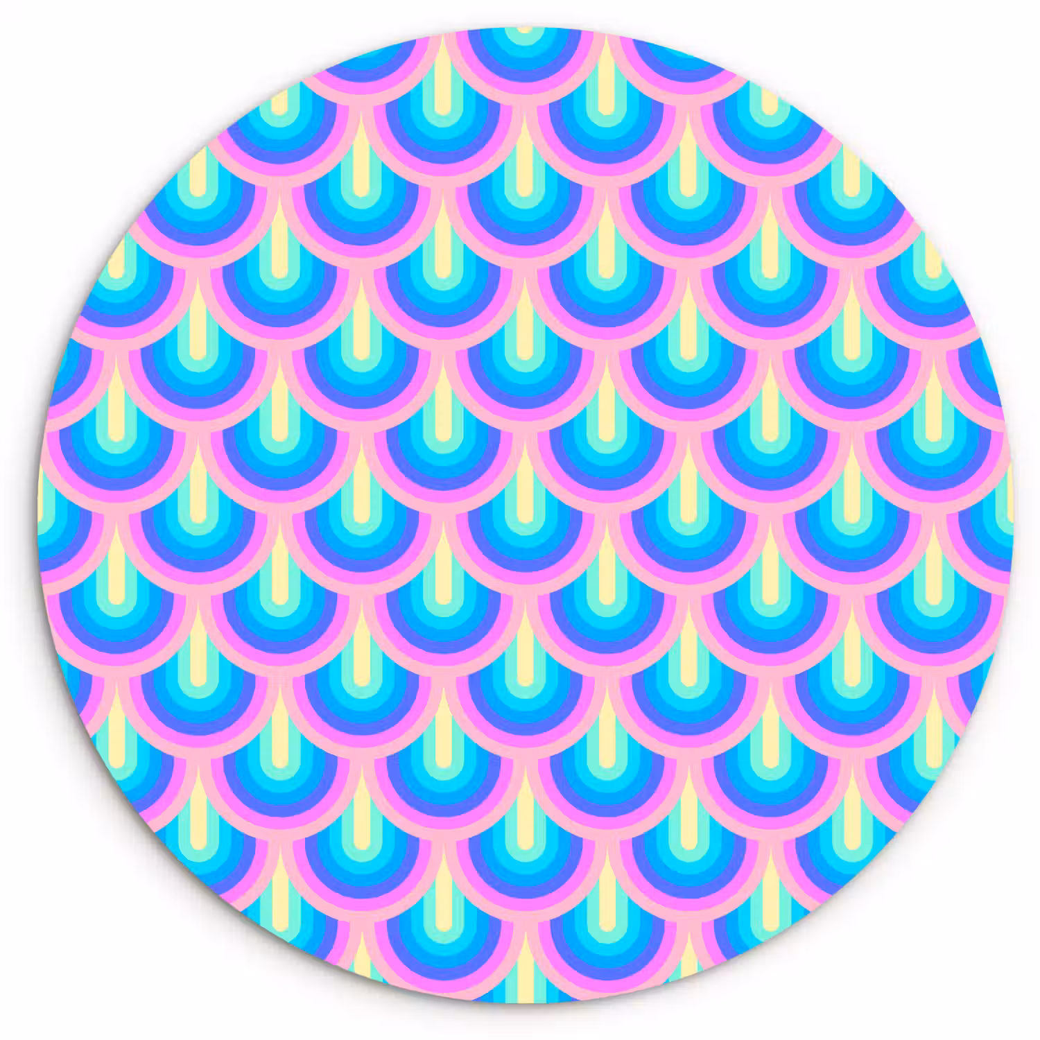 Patroon - Regenboogwaaier - Neon Wandcirkel plexiglas klein 852 -3d