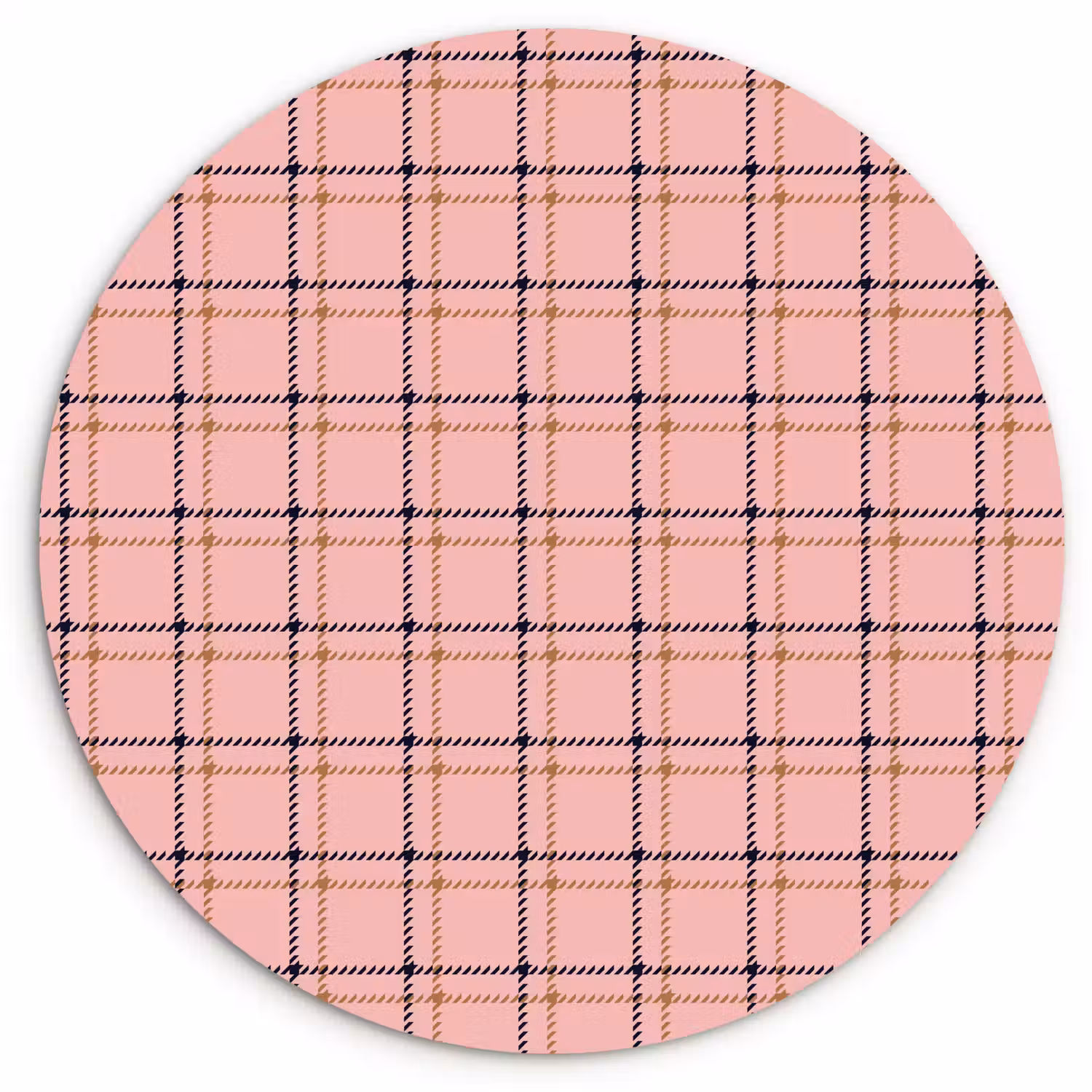 Plaid - Patroon - Gestreept - Roze Wandcirkel plexiglas klein 852 -3d